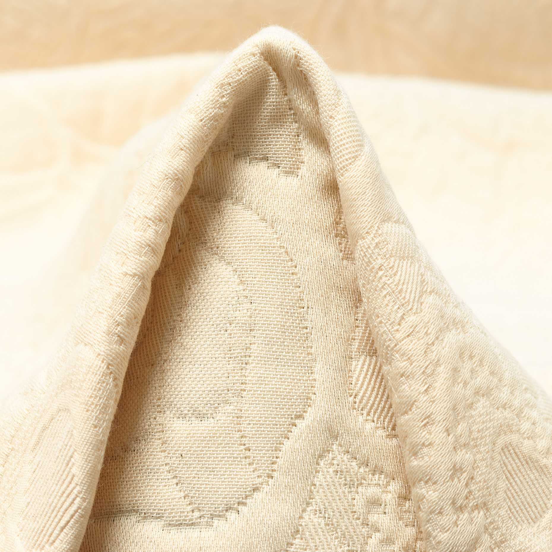 JACQUARD, COTTON, TONE ON TONE, ANTIQUE WHITE