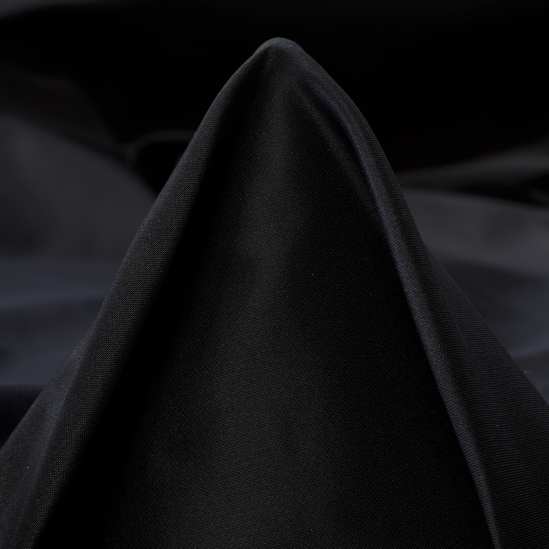 SATIN, SILK, JET BLACK
