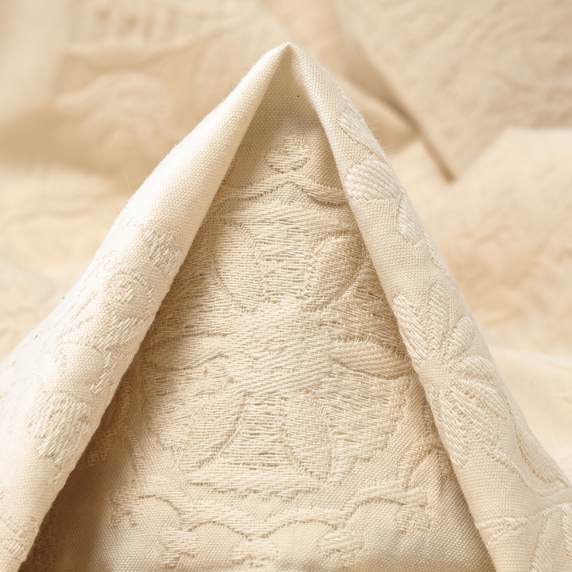 Jacquard, Cotone, Floreale, Antique White (P000005780)