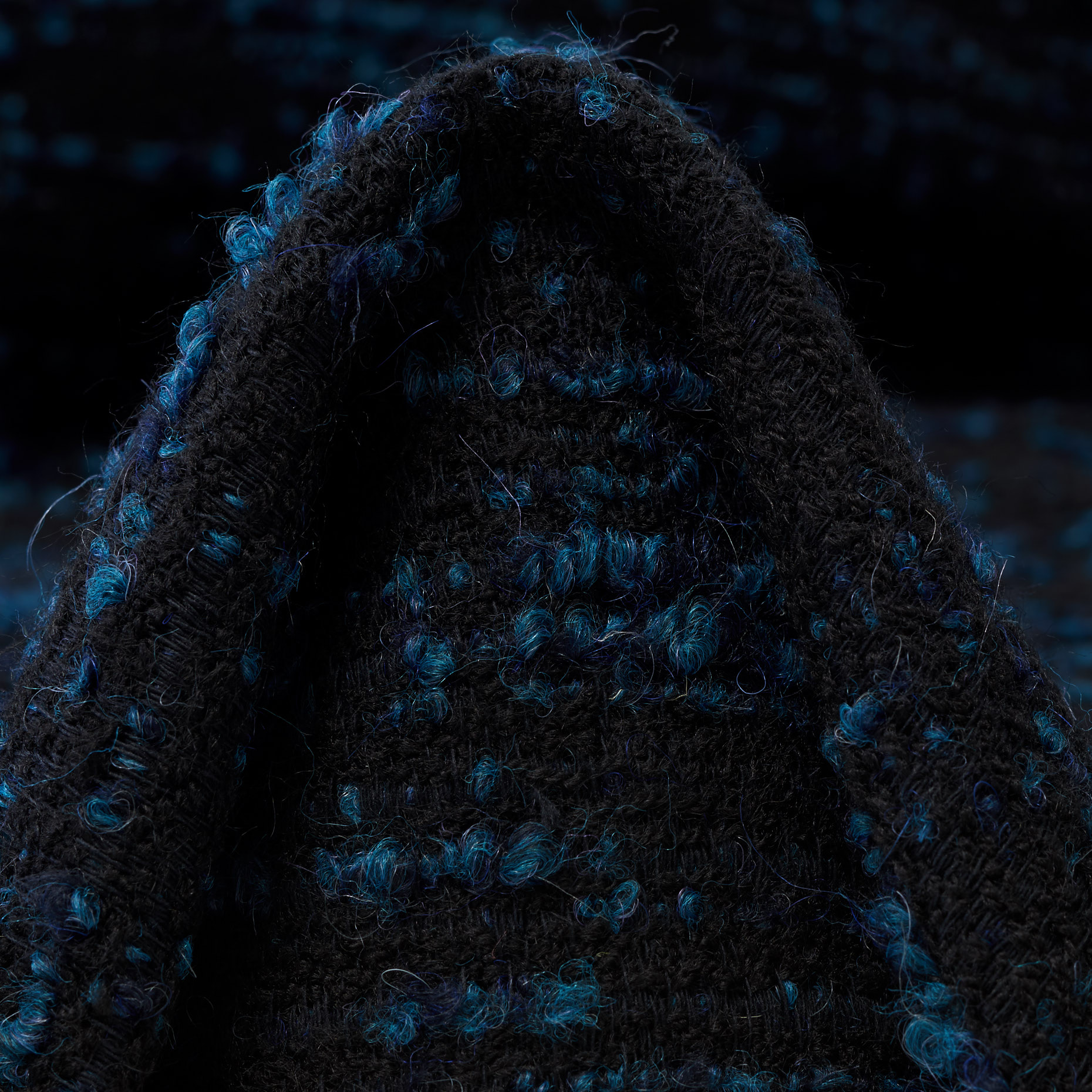 BOUCLÉ, COTTON BLEND, DEEP LAGOON&BLACK (F000022954)