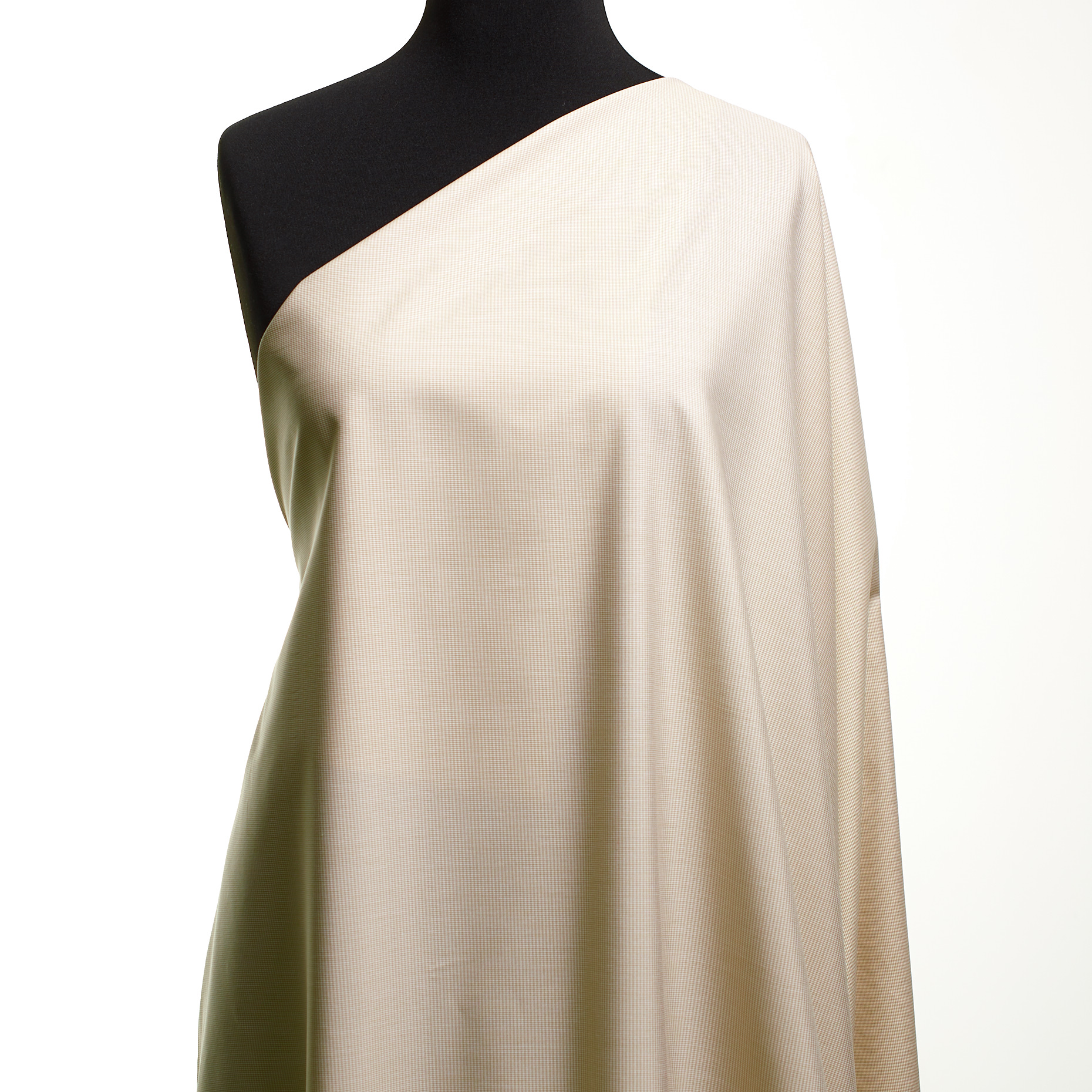 Popelín, Algodón, Micro Design, Brilliant White&Light Taupe
