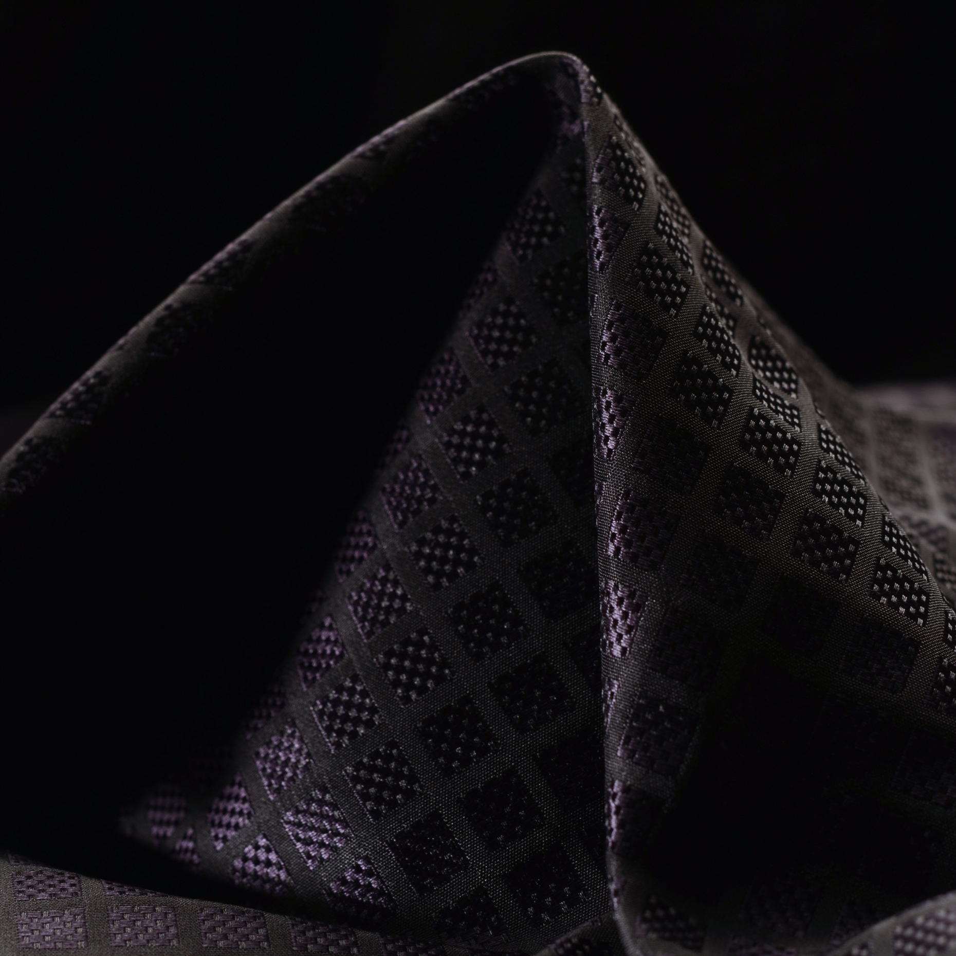 SILK, TAFFETA, CHECK, DARK PLUM