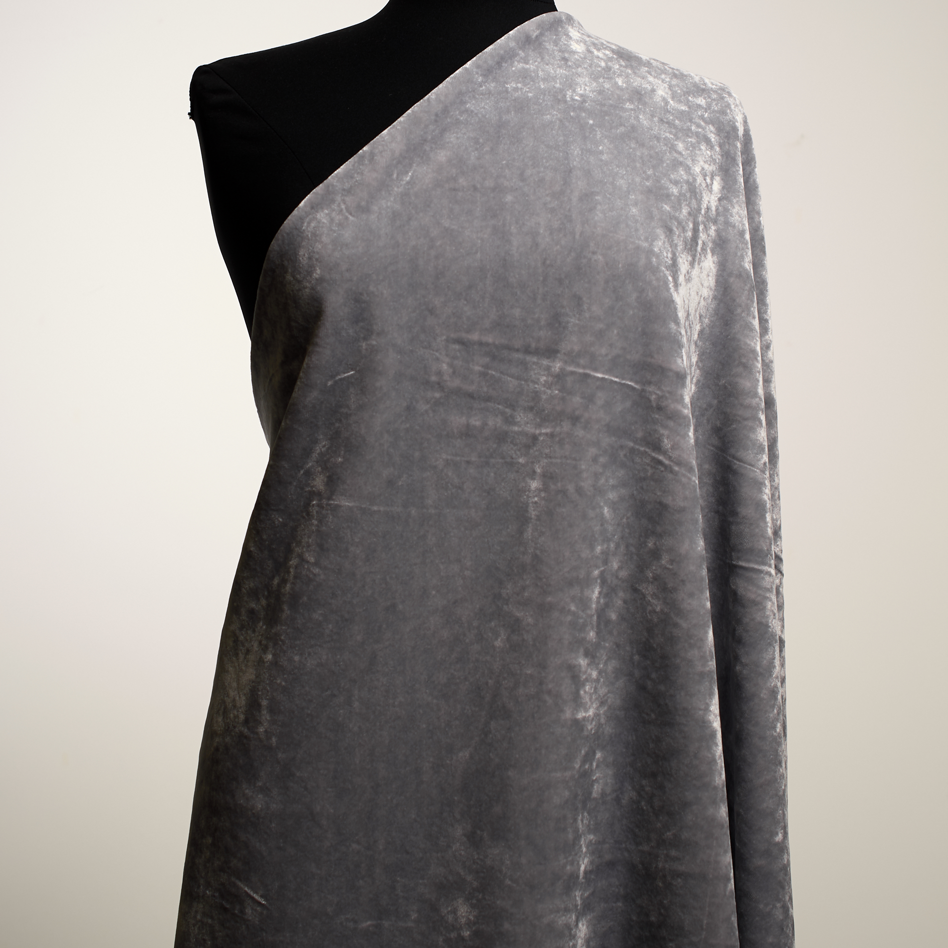 VELVET, VISCOSE, CHARCOAL GRAY