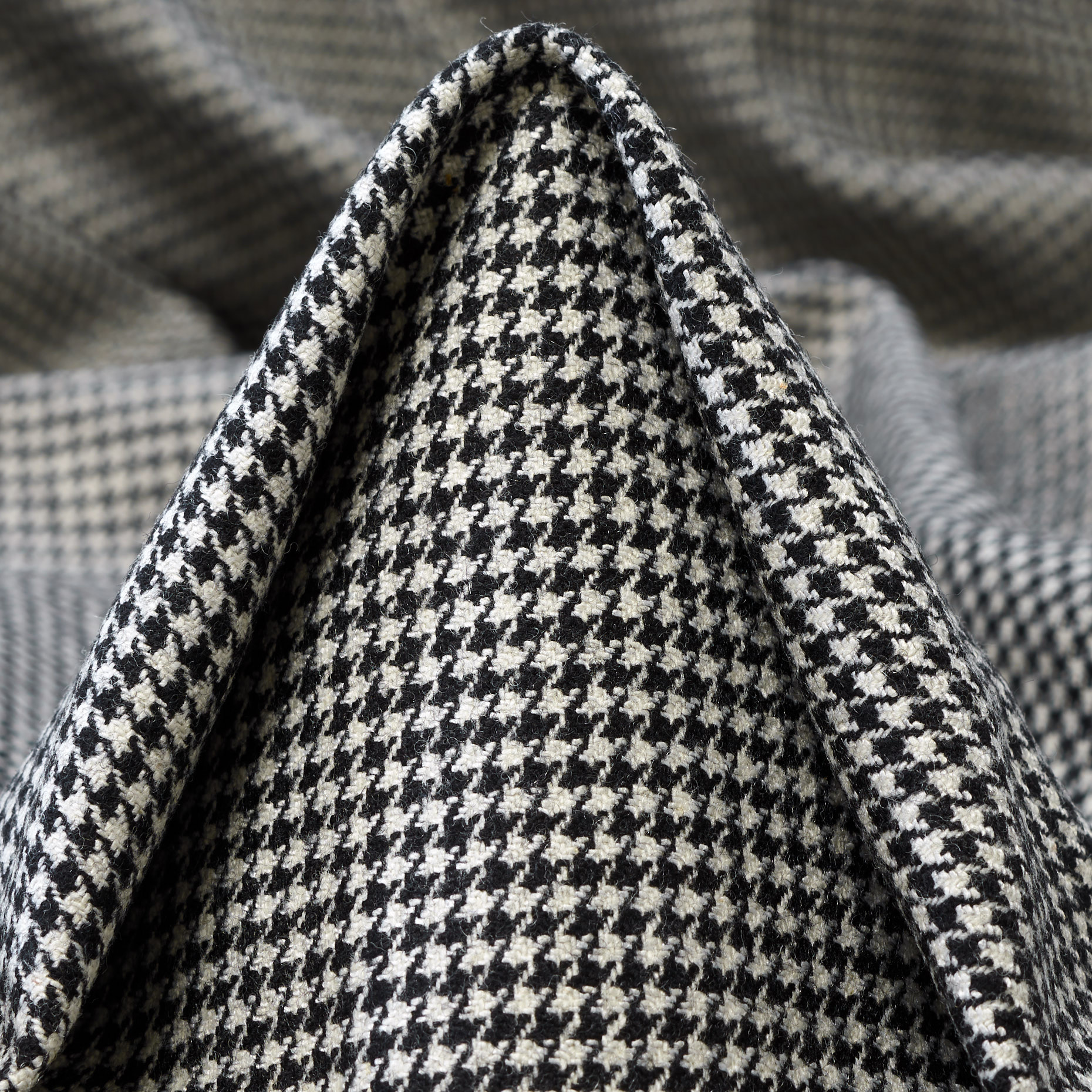 Flanell, Wolle Mix, Viskose Mix, Raven Black&Brilliant White