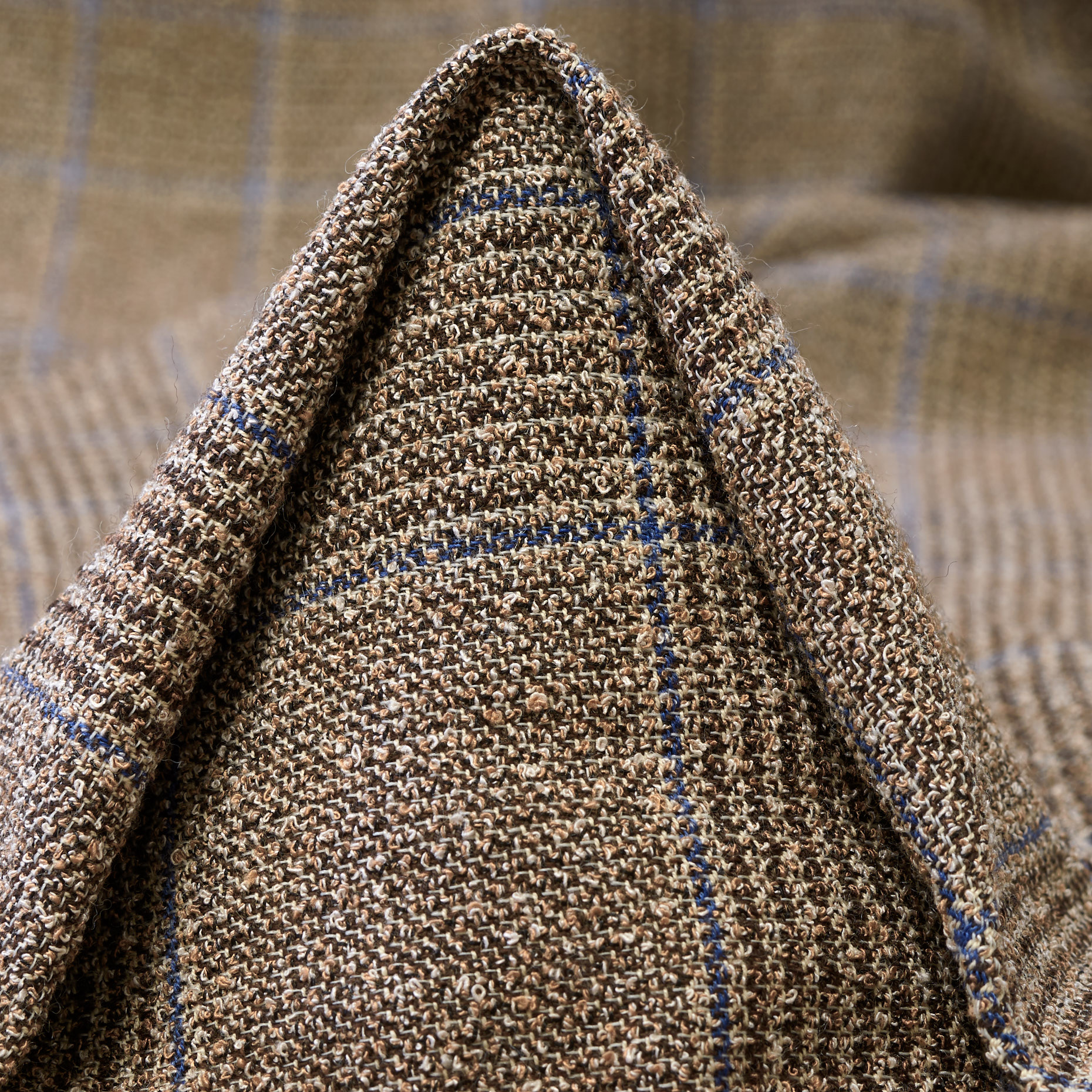Crêpe, Viscosa, Misto Lana, Taupe Gray&Cornflower Blue (F000045111)