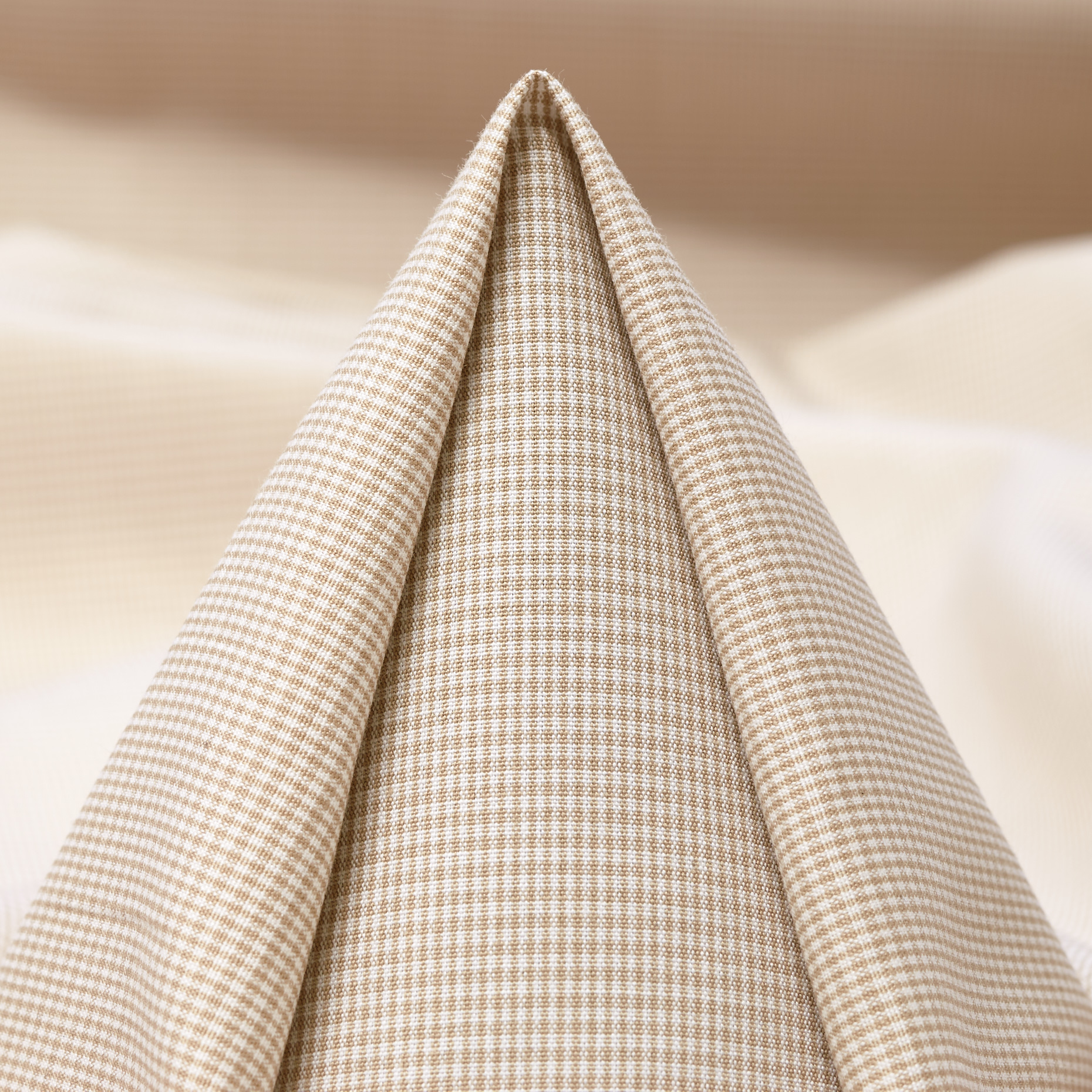 Popelín, Algodón, Micro Design, Brilliant White&Light Taupe