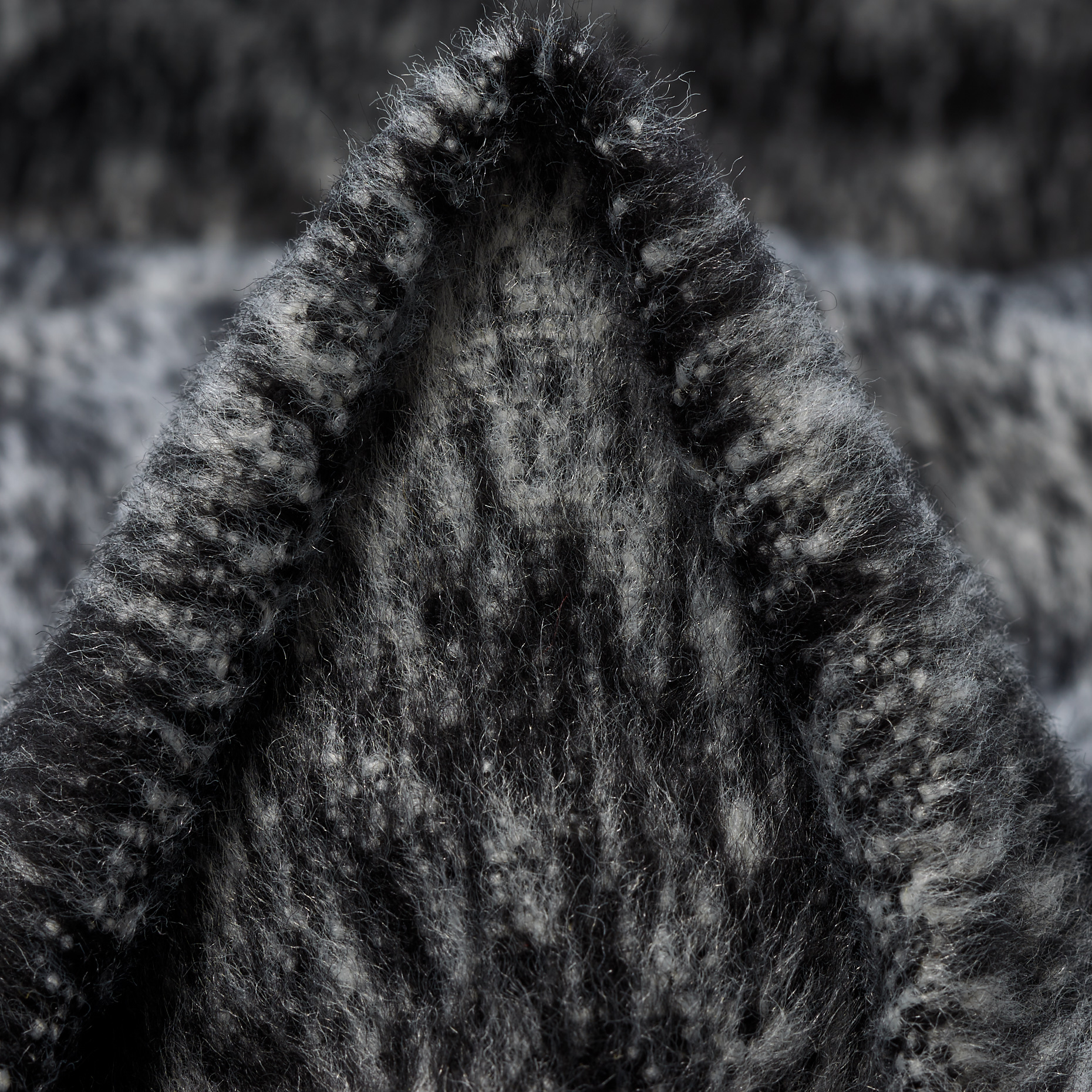 Jacquard, Mélange de Laine, Brushed, Raven Black&Vaporous Gray