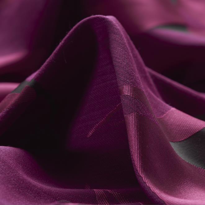 JACQUARD, ACETATE, WOOL, PURPLE POTION&JET BLACK