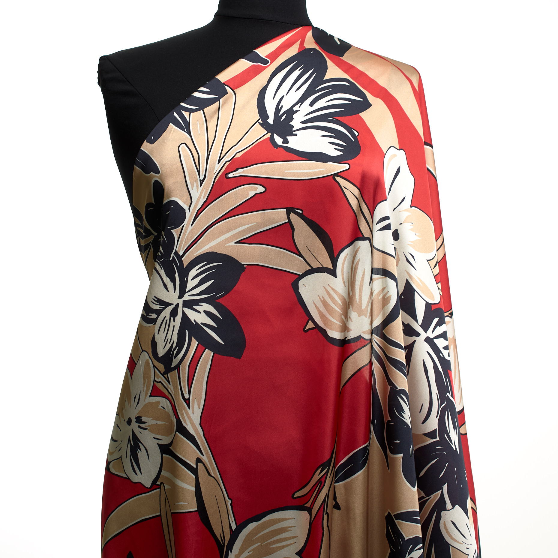 Sateen, Stampato, Racing Red&Irish Cream