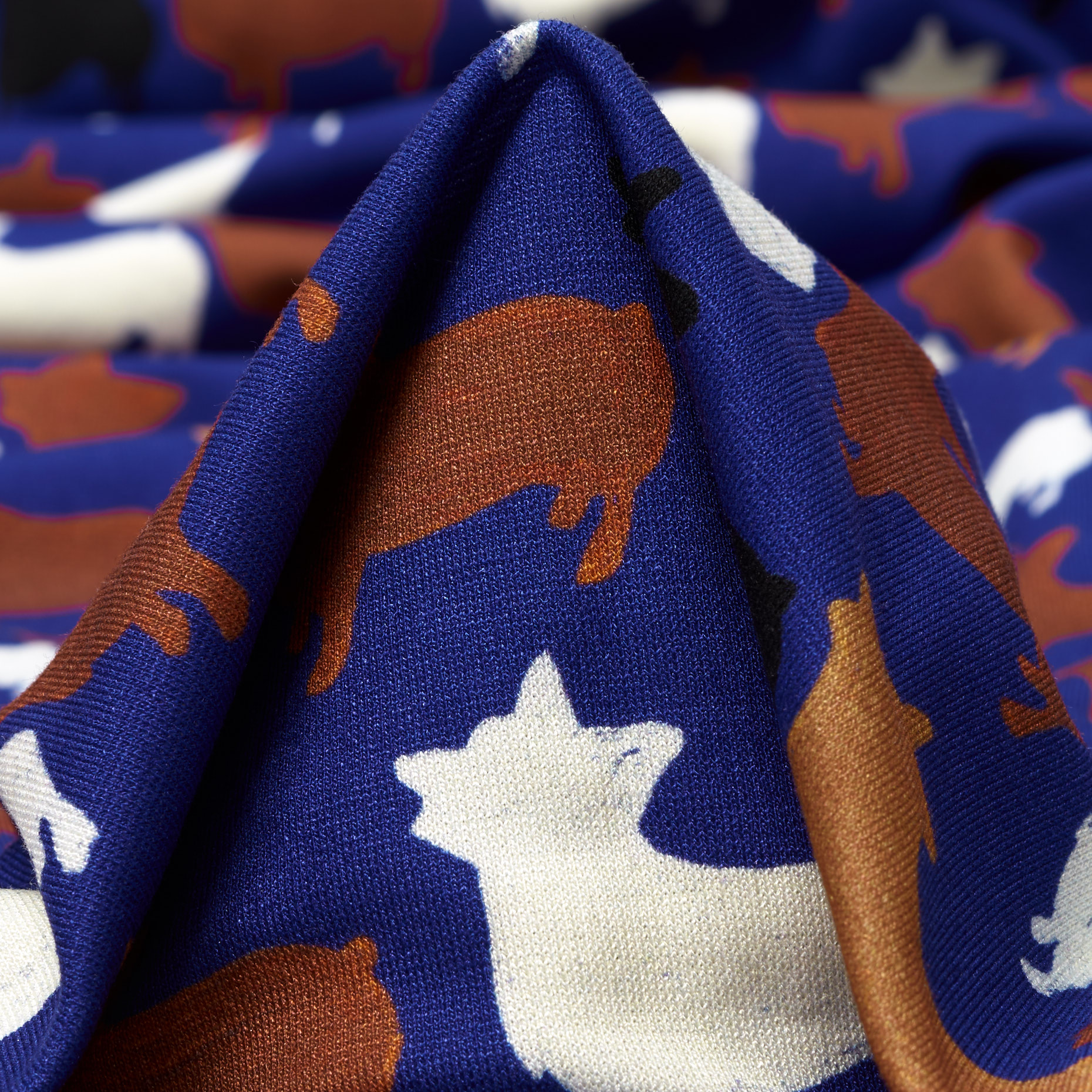 Jersey, Viscosa, Stampato, Ultramarine