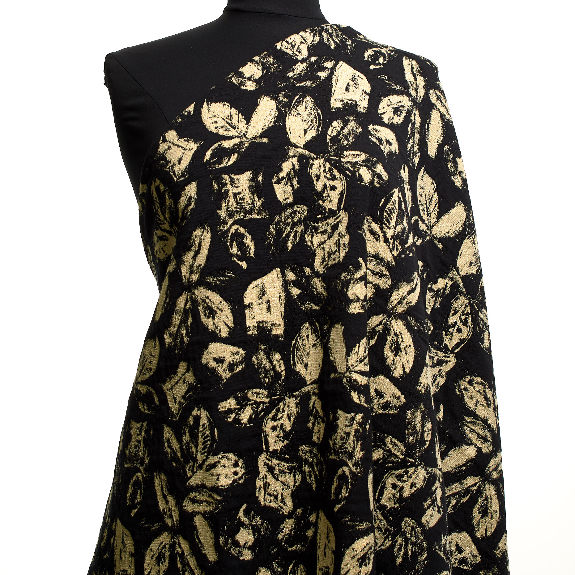 Jacquard, Cotton, Lurex, Frosted Almond&Raven Black