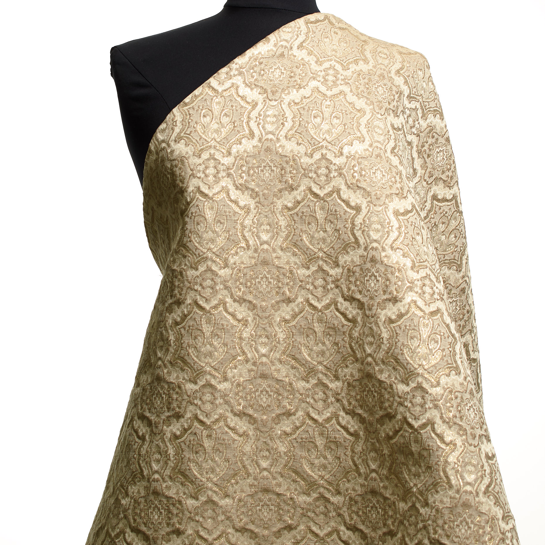 Жаккард , Лен, Люрекс, Antique White&Rich Gold
