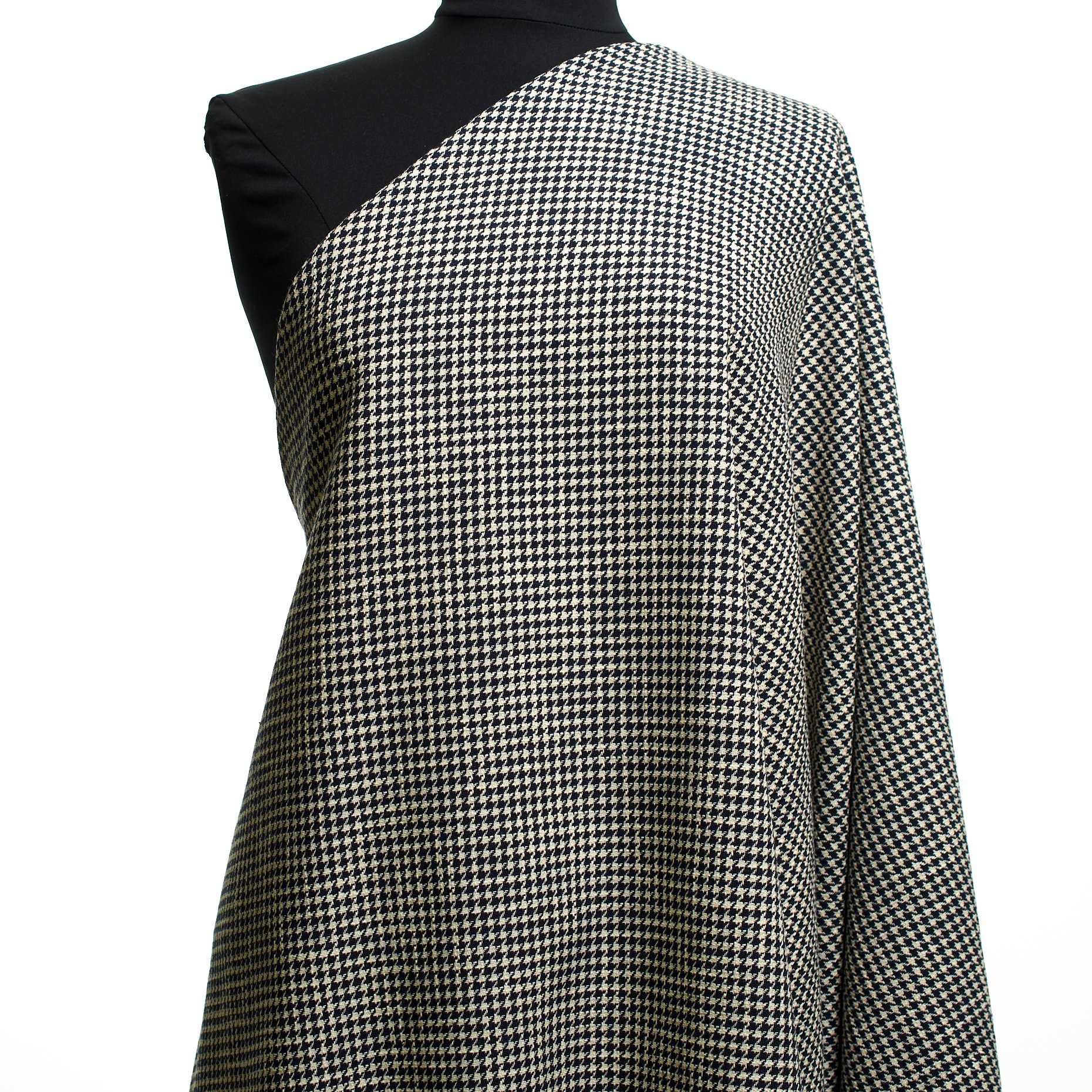Cotton, Houndstooth, Antique White&Parisian Night