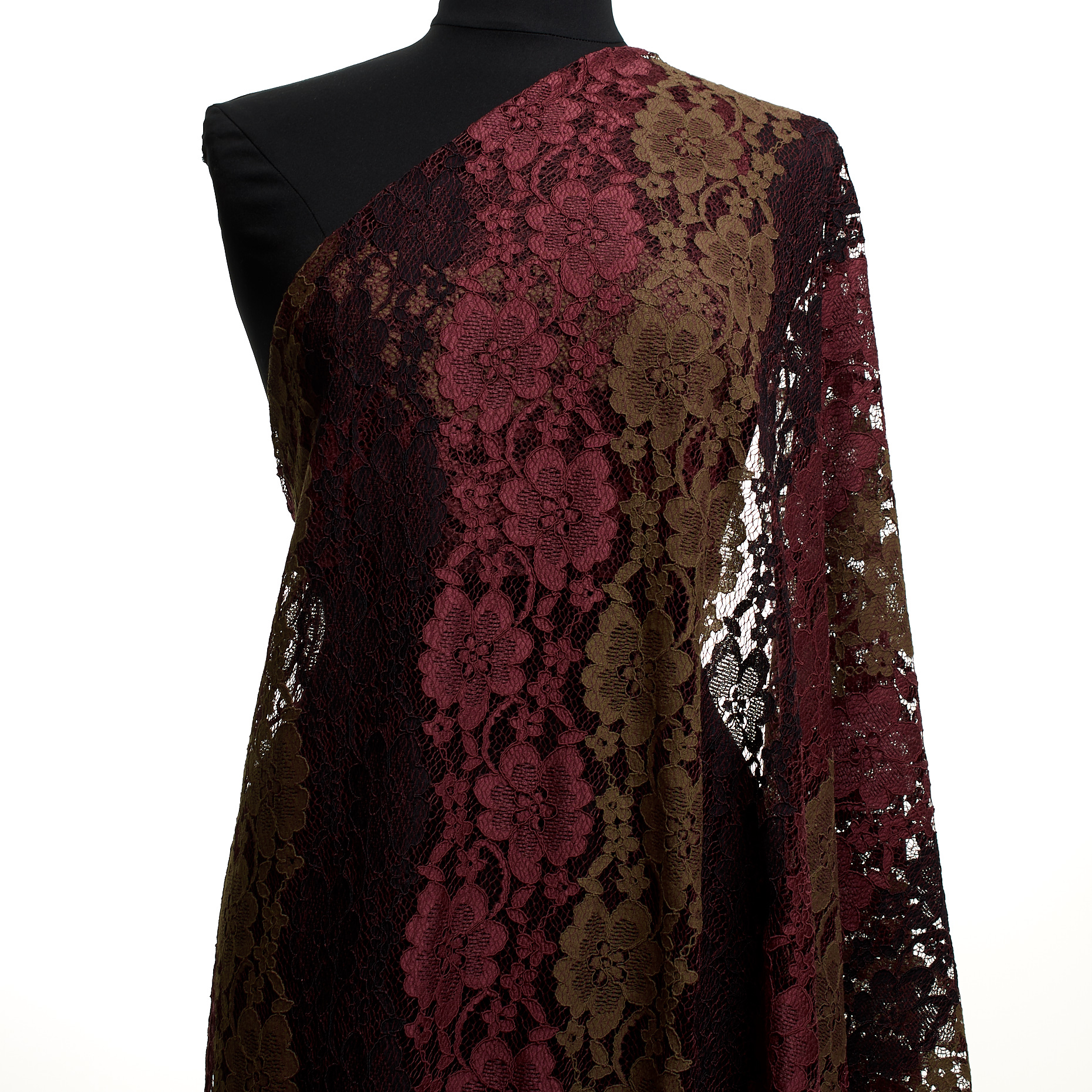 Pizzo, Misto Cotone, Brick Red&Raven Black