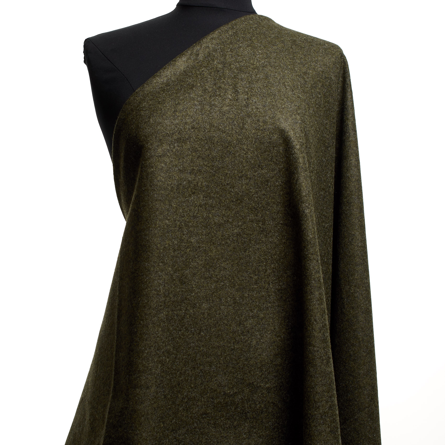 Jersey, Wool Blend, Melange, Dusty Olive