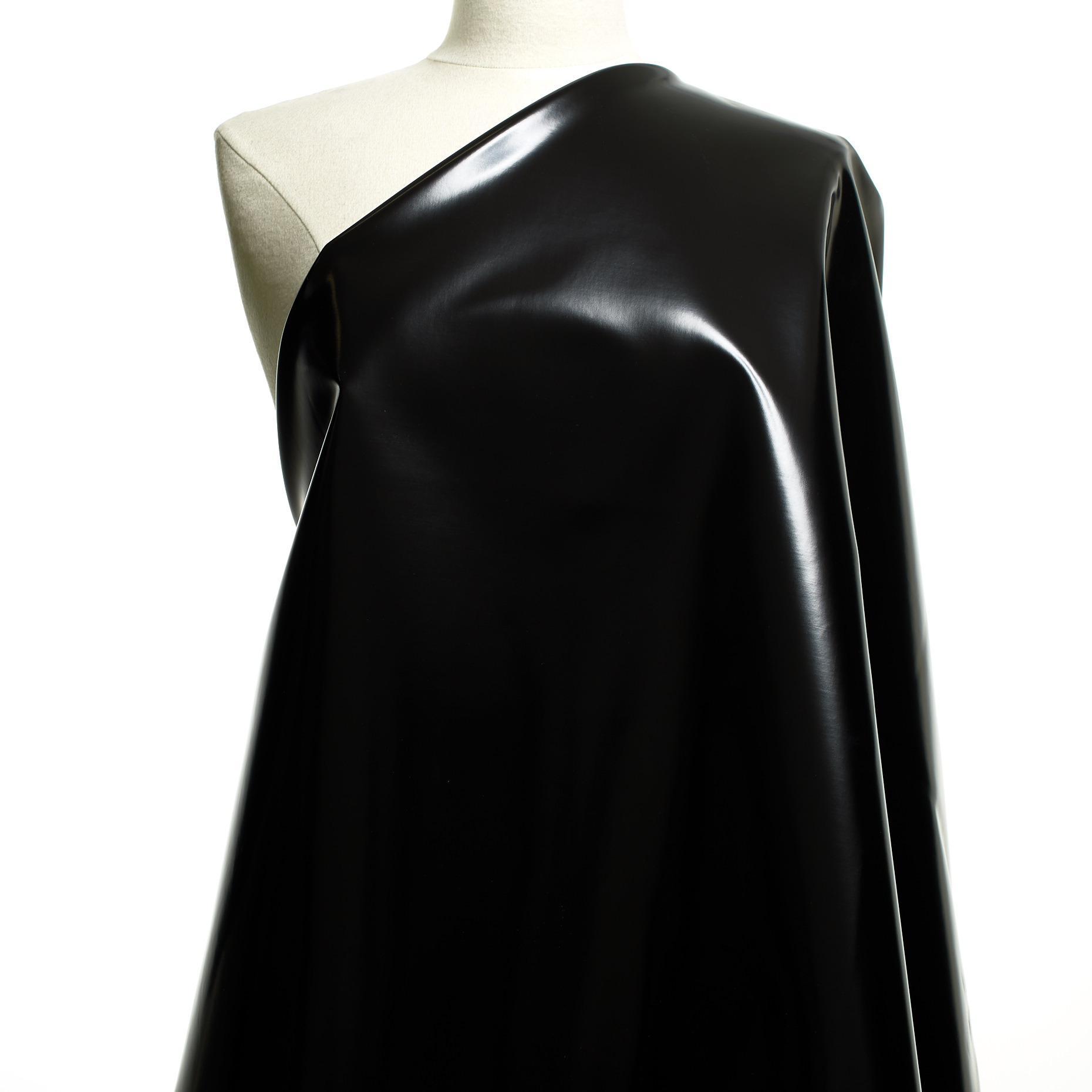 COTTON, COATED, STIFF, RAVEN BLACK