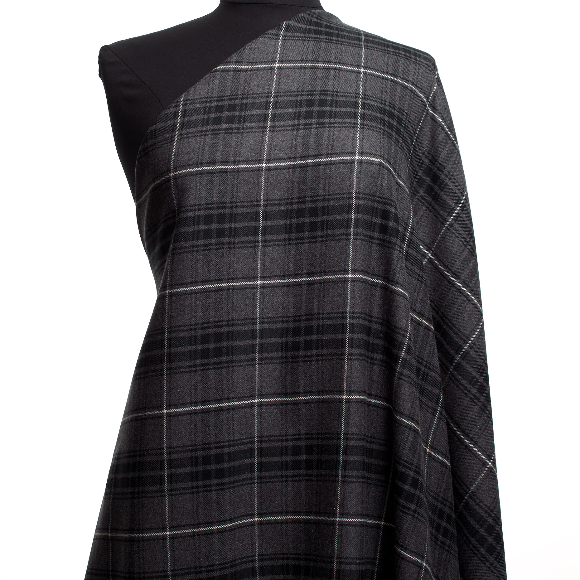 Flanelle, Coton, Cadre, Iron Gate&Raven Black
