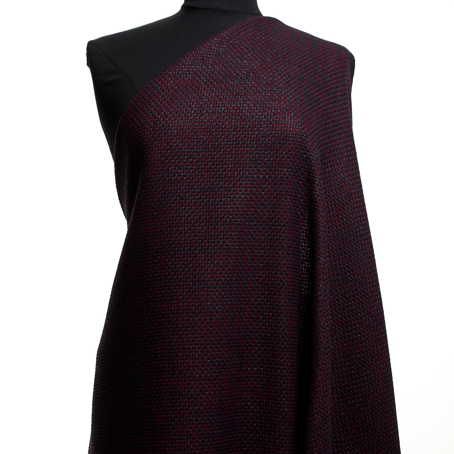 Baumwolle, Micro Design, Brick Red&Raven Black
