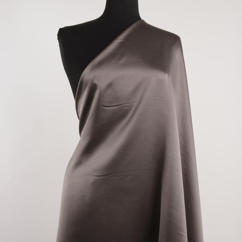 SATIN, VISCOSE, SEAL BROWN