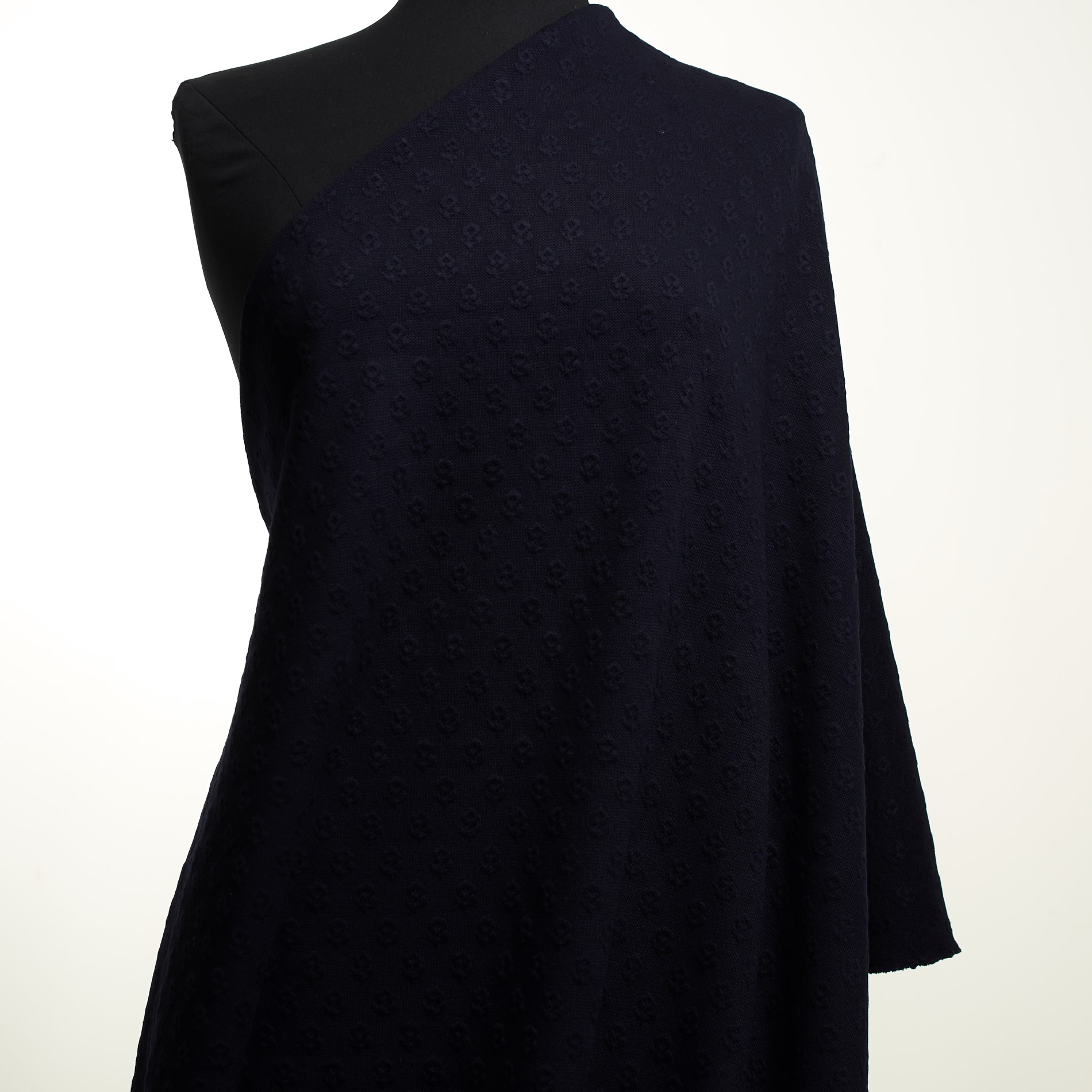Jersey, Żakard, Kwiatowy, Midnight Blue