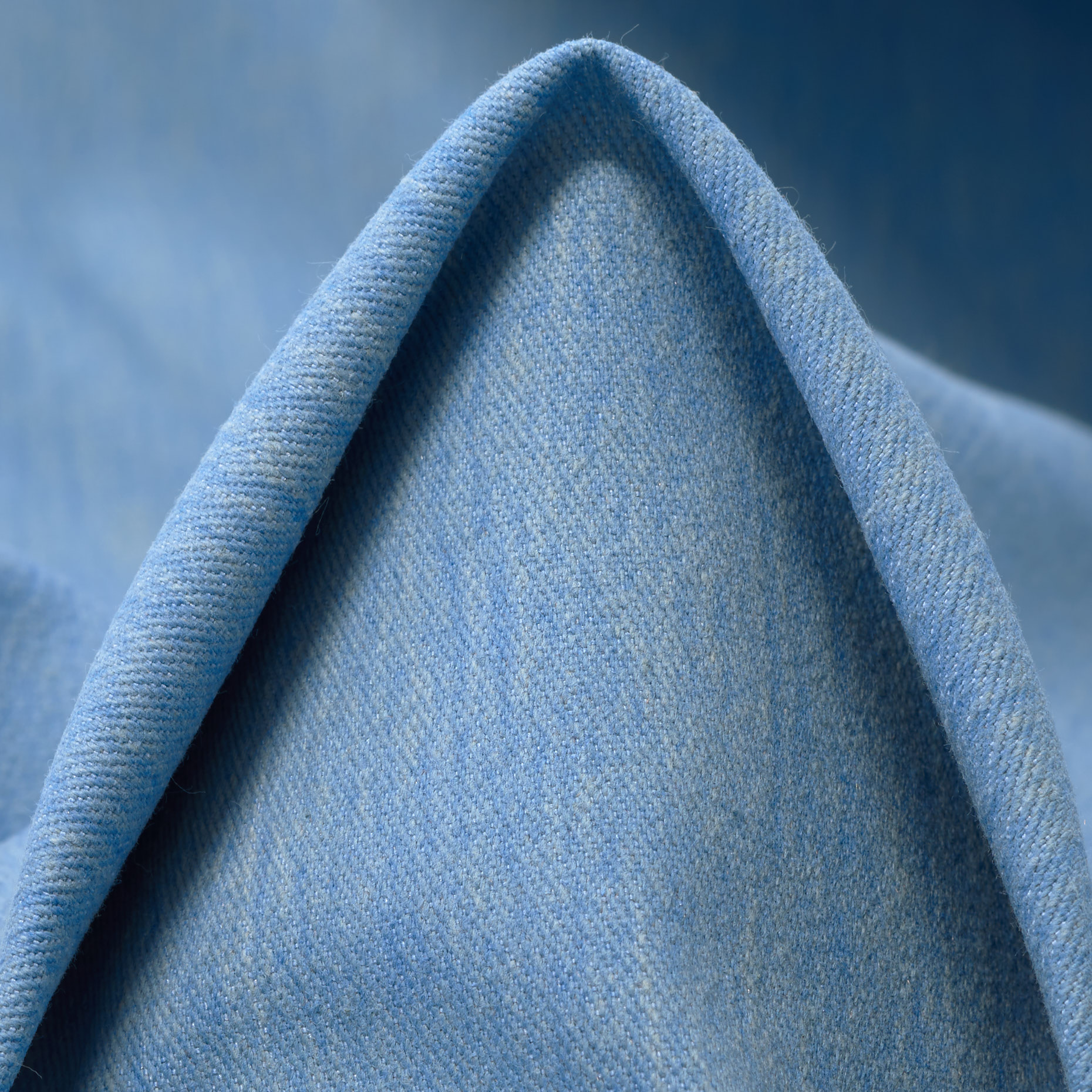 Twill, Cotton, Stiff, Blue Fog