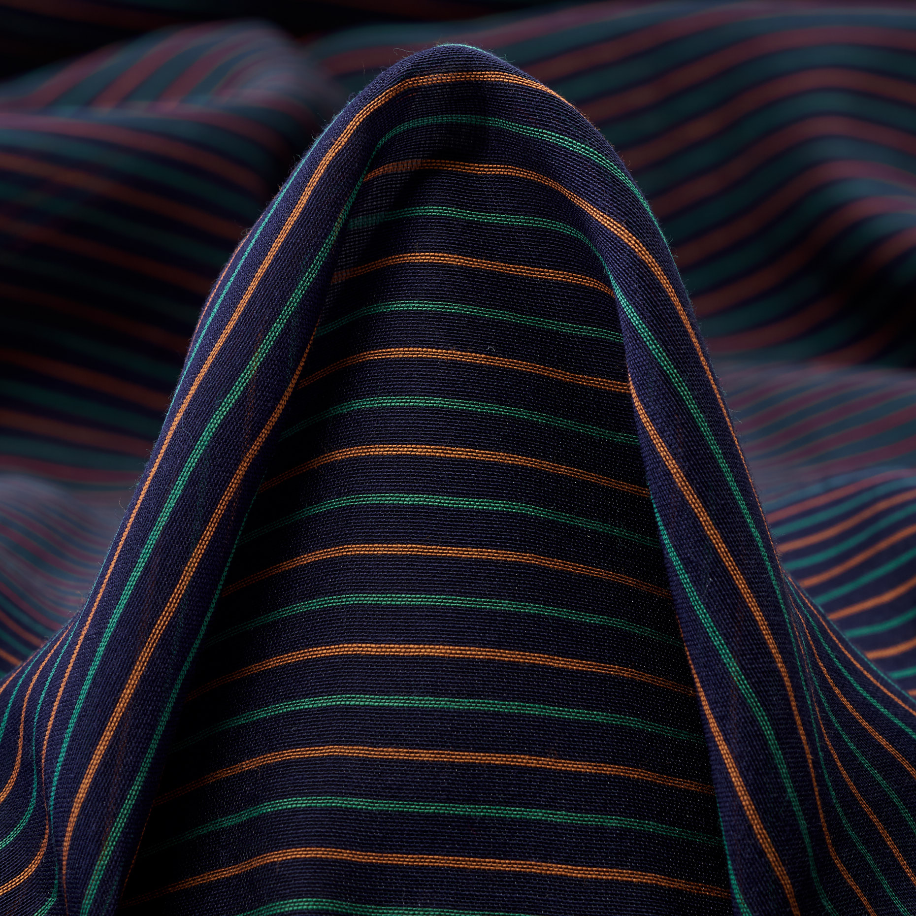 Chiffon, Cotton, Silk, Blue Depths&Kumquat
