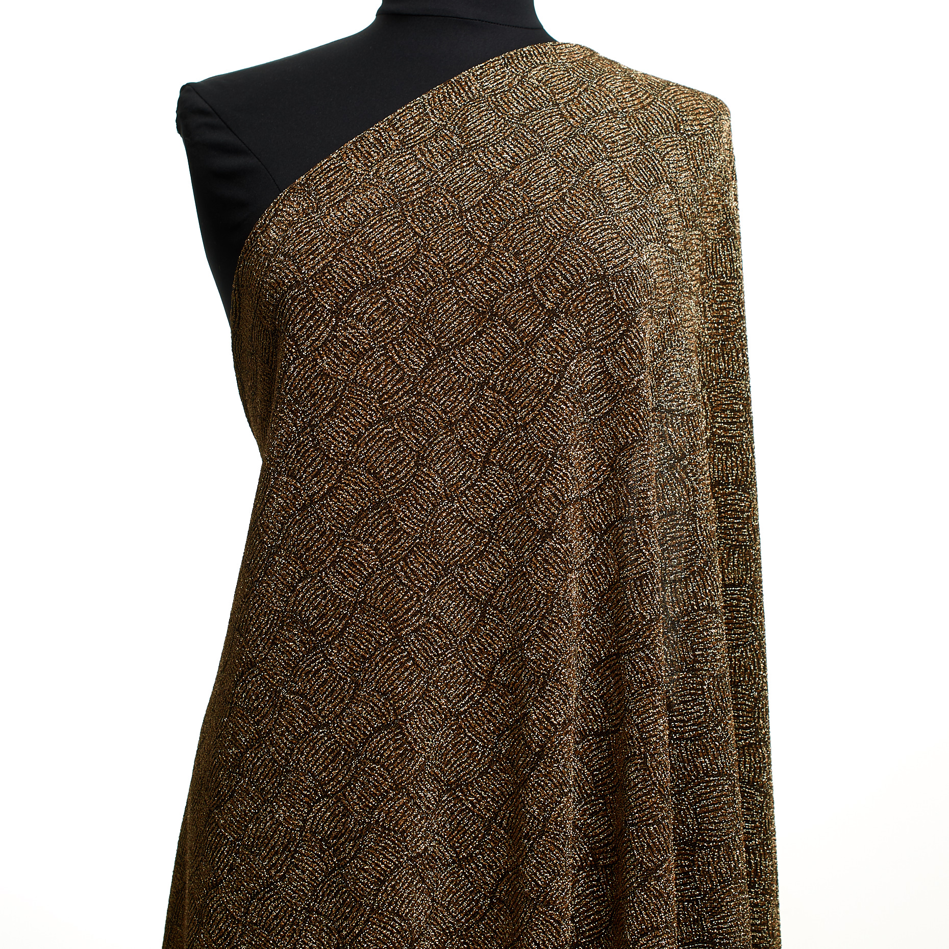 Jersey, Lurex, Geometrisches Design, Red Gold