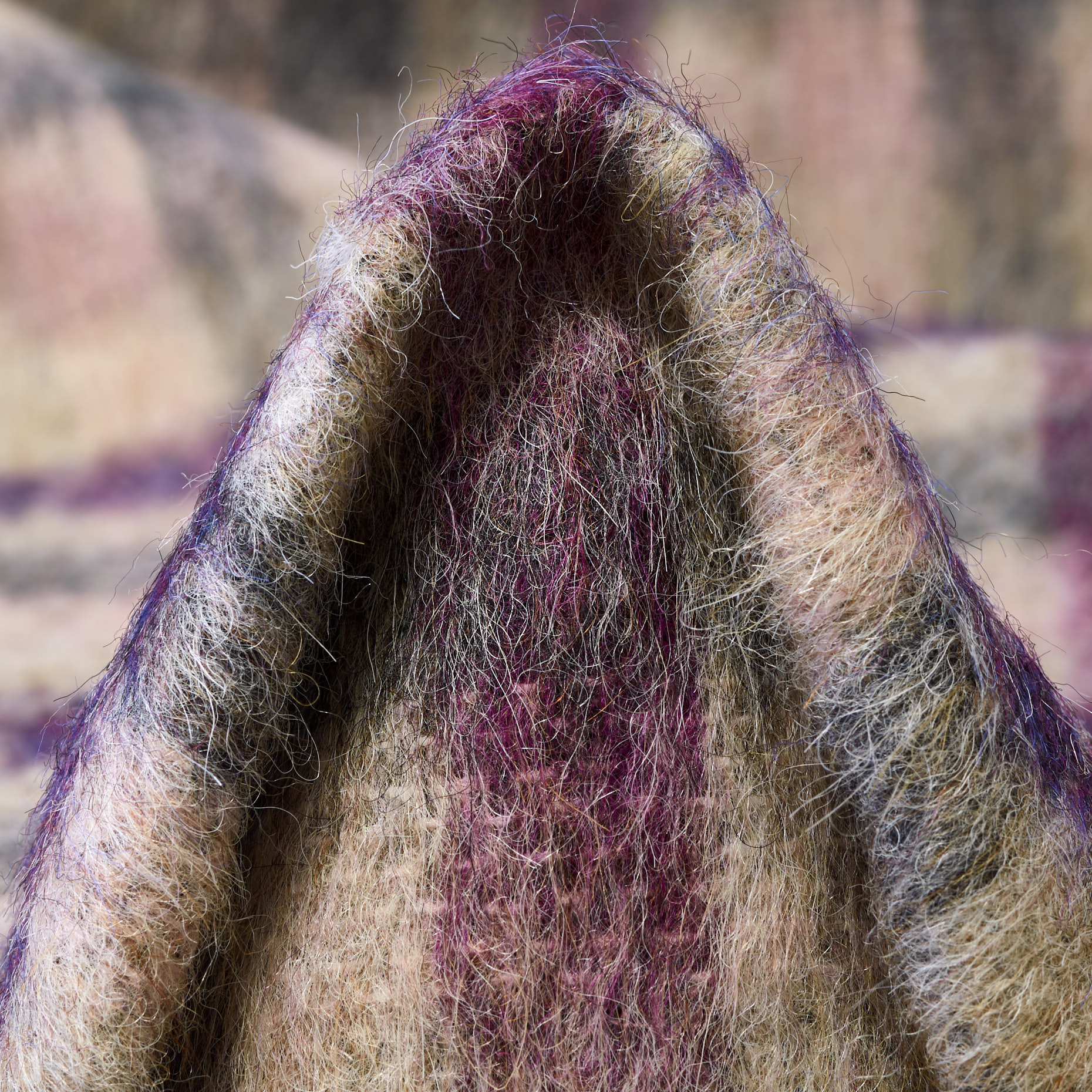 Virgin Wool, Alpaca, Brushed, Bone White&Berry Conserve