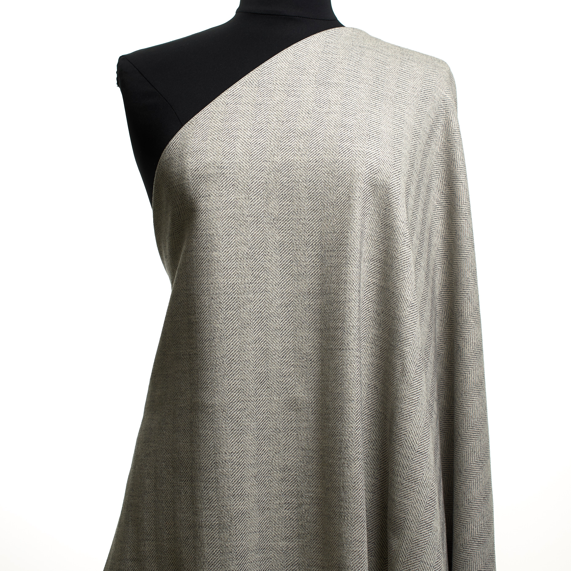 Jersey, Algodón, Espiguilla, Ghost Gray&Brilliant White