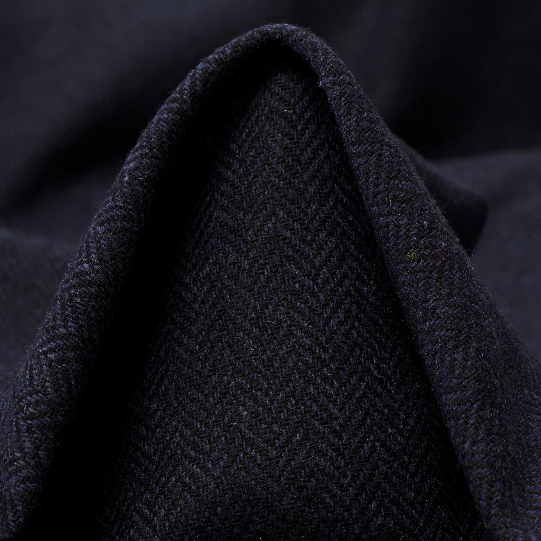 WOOL BLEND, HERRINGBONE, RAVEN BLACK&PARISIAN NIGHT