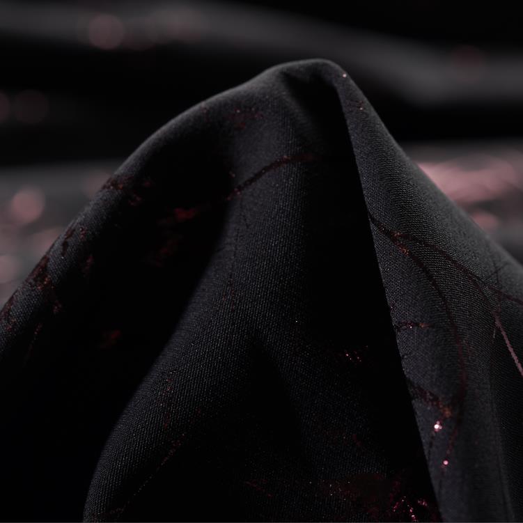 Techno Stretch, Floreale, Luccicante, Jet Black&Cerise