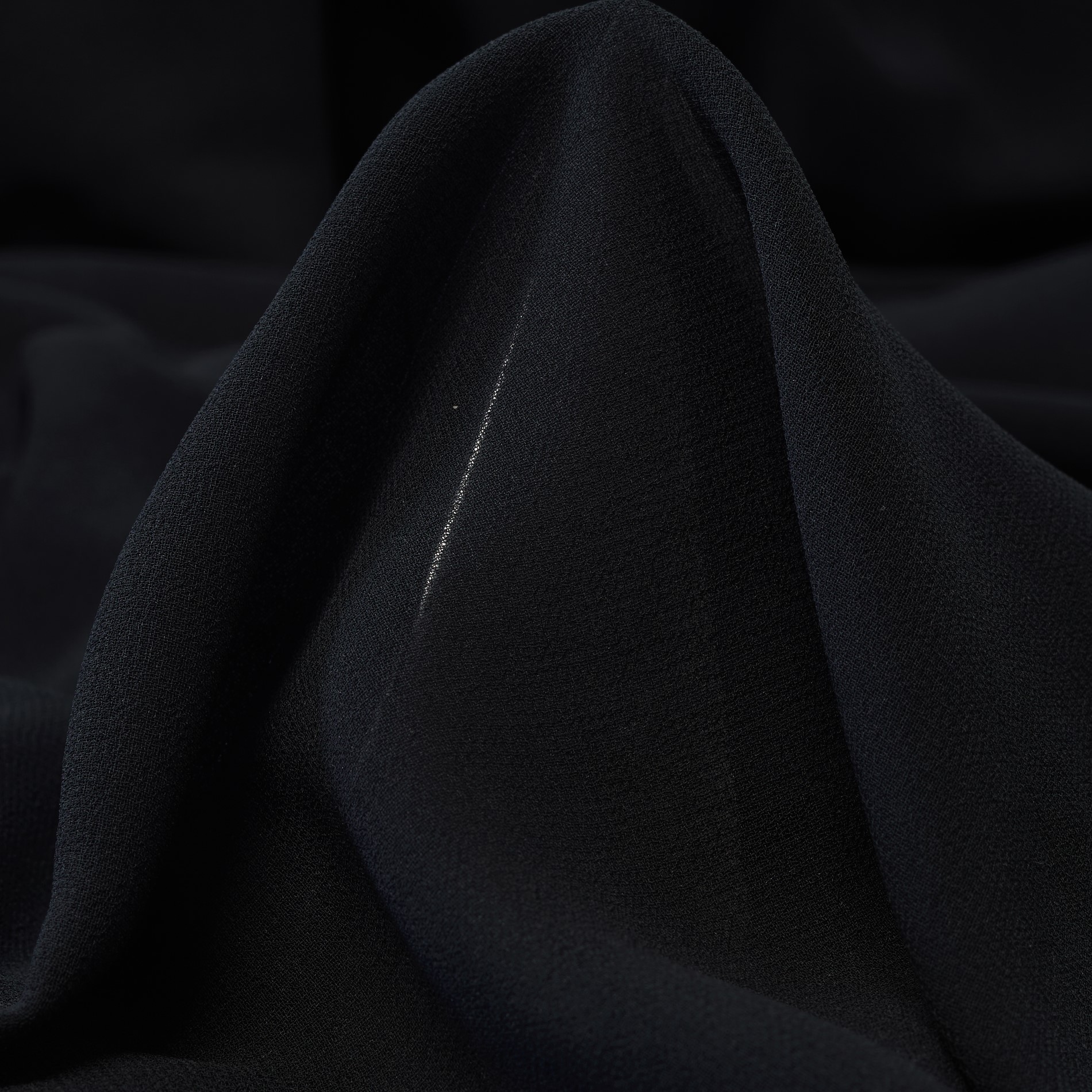 CRÊPE, TRANSPARENT, RAVEN BLACK