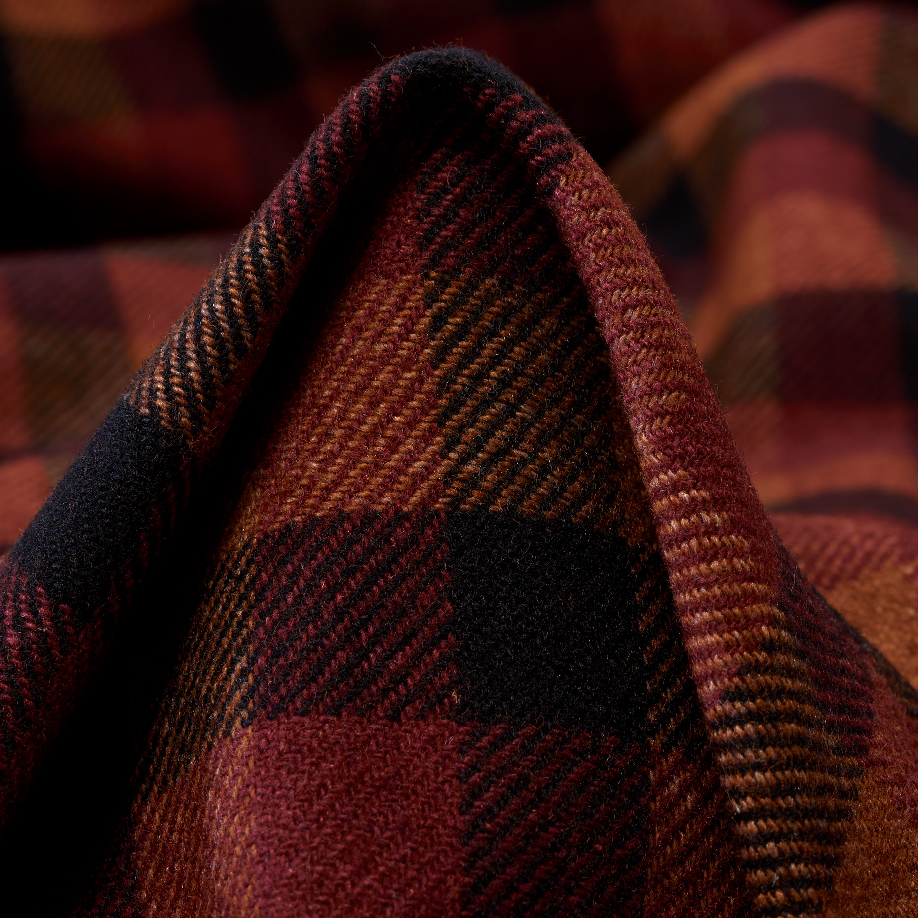 Twill, Lana, Quadro, Marsala