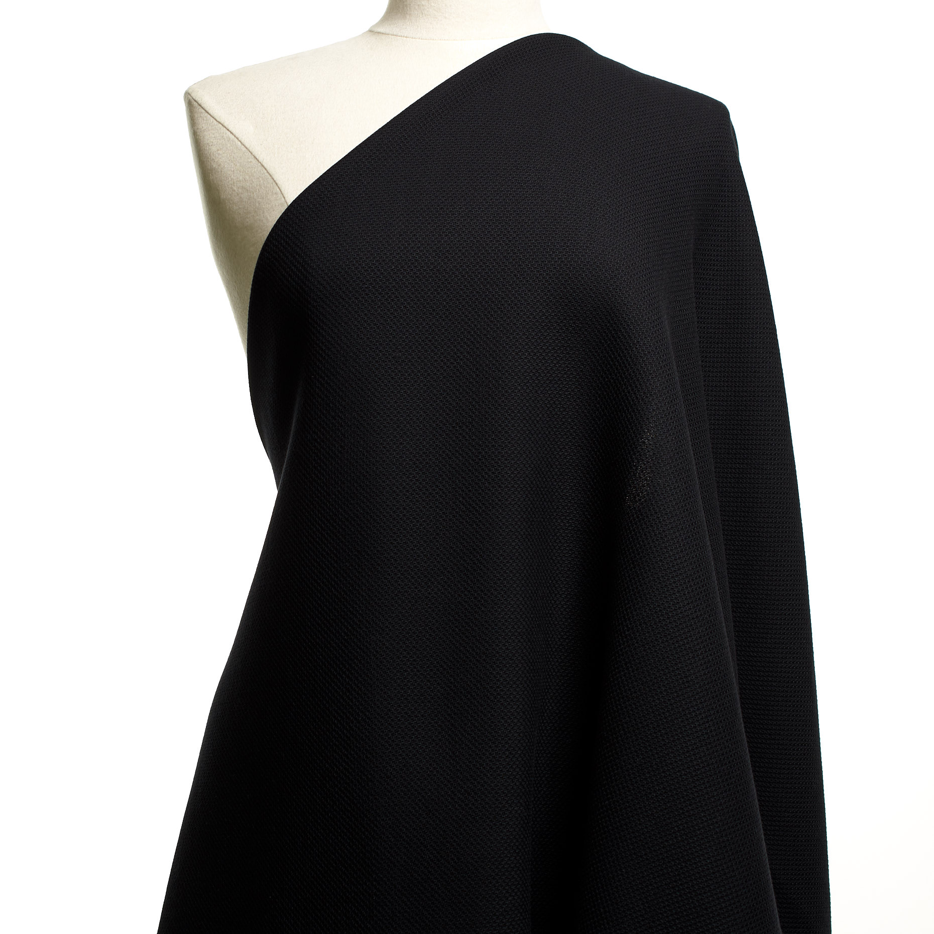 WOOL, COTTON, ELASTIC, RAVEN BLACK