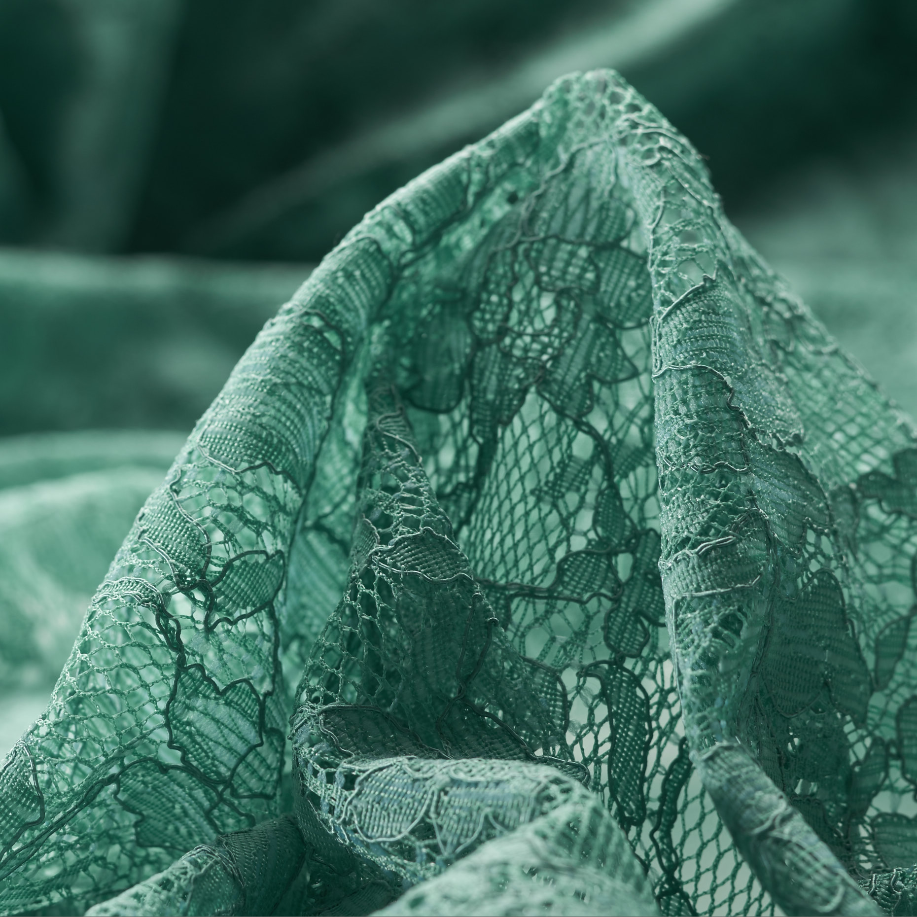 LACE, POLYAMID, FLORAL, JADE