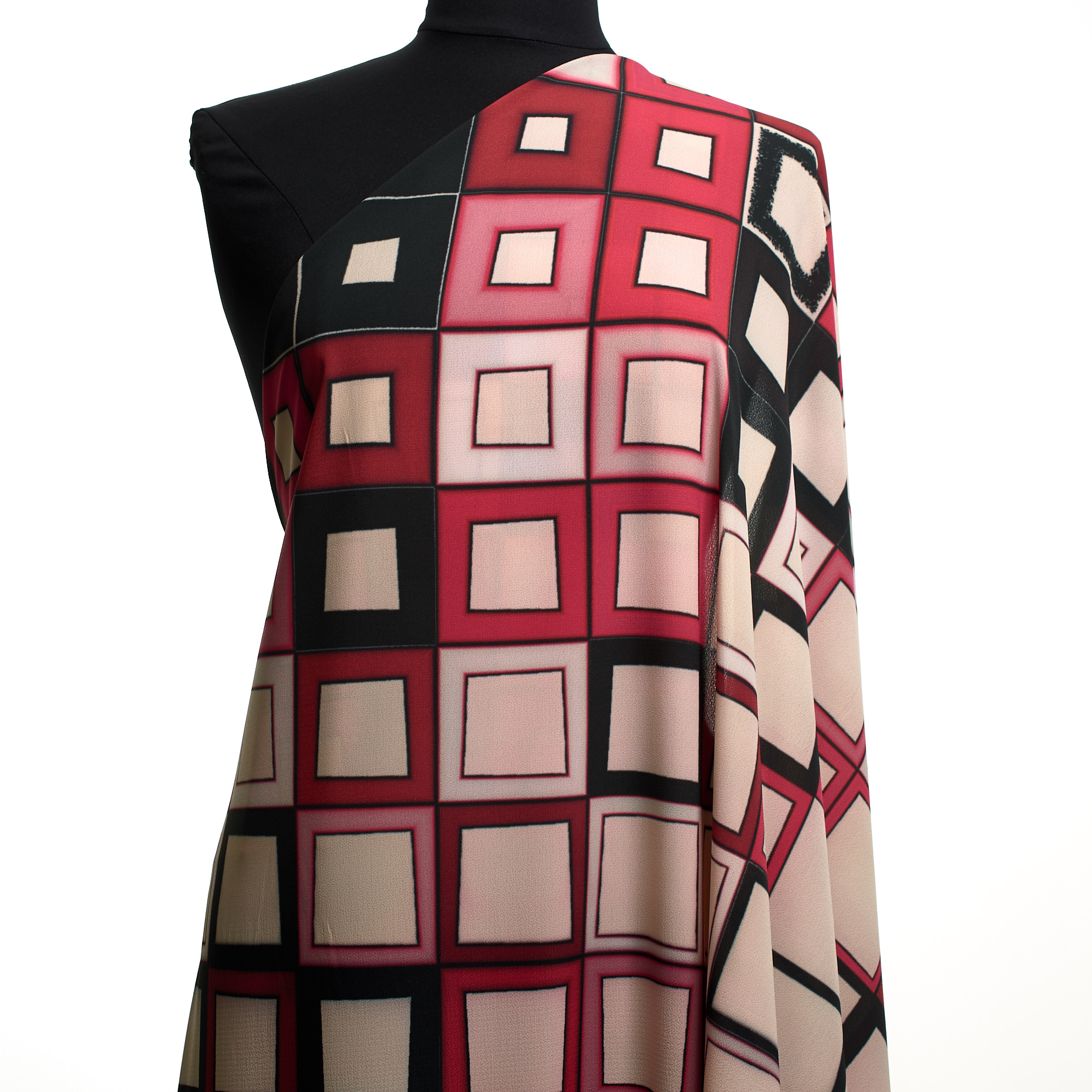 Crêpe De Chine, Printed, Mauve Chalk
