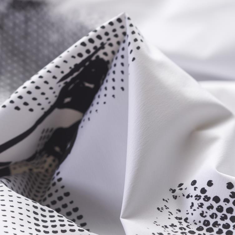 Outdoor, Stampato, Stretch, Raven Black&Brilliant White