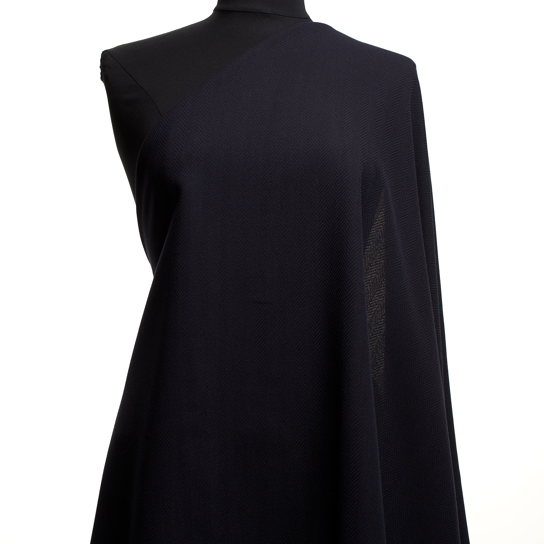 Cotton, Herringbone, Raven Black