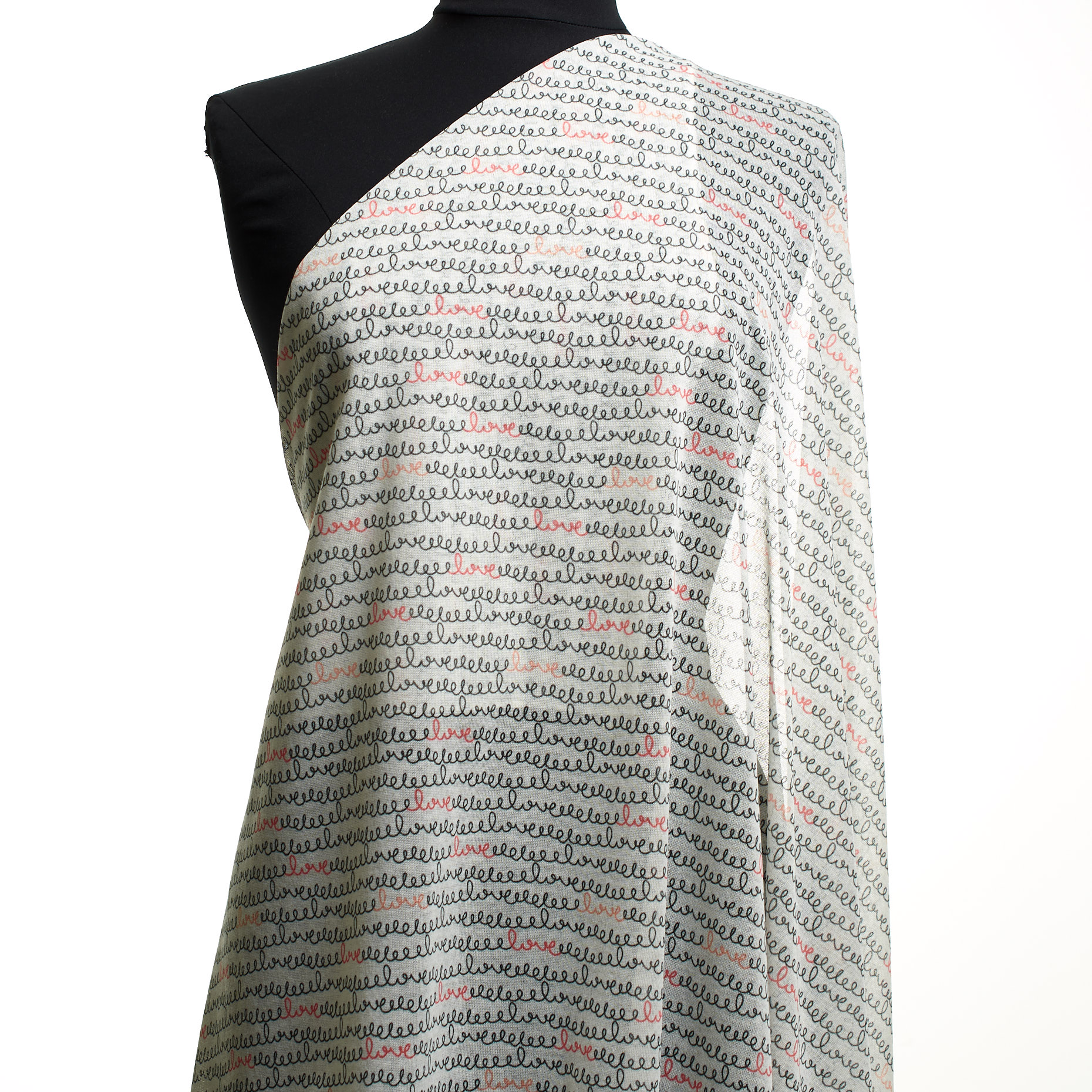 Mesh, Cotton, Printed, Lucent White&Raven Black