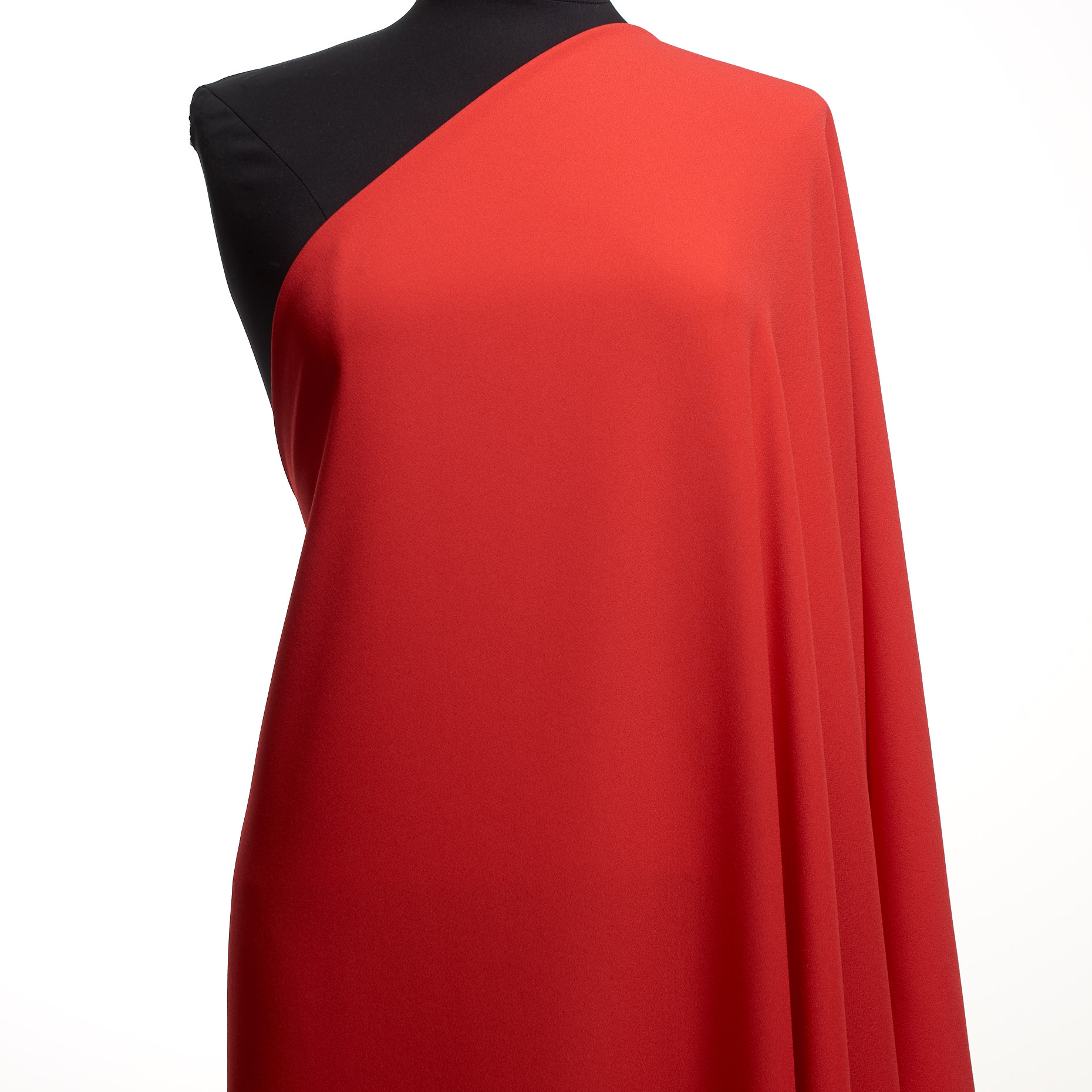 Crêpe, Satin, Fiery Red