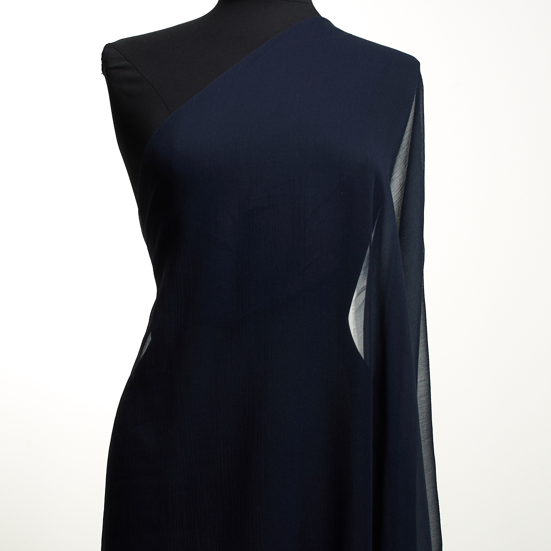 Silk, Chiffon, Indigo Blue