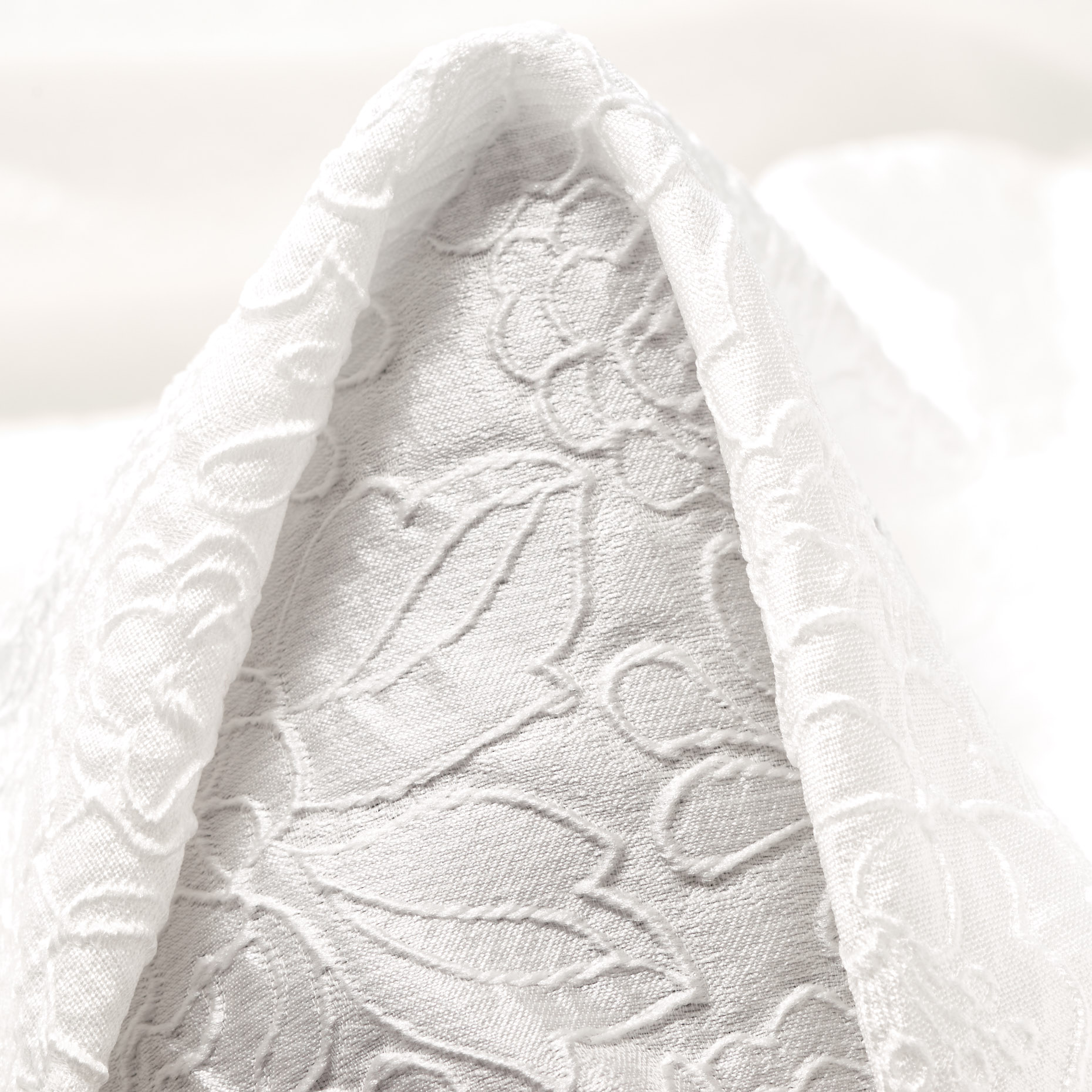 Jacquard, Tono su Tono, Floreale, Brilliant White (B0000058)