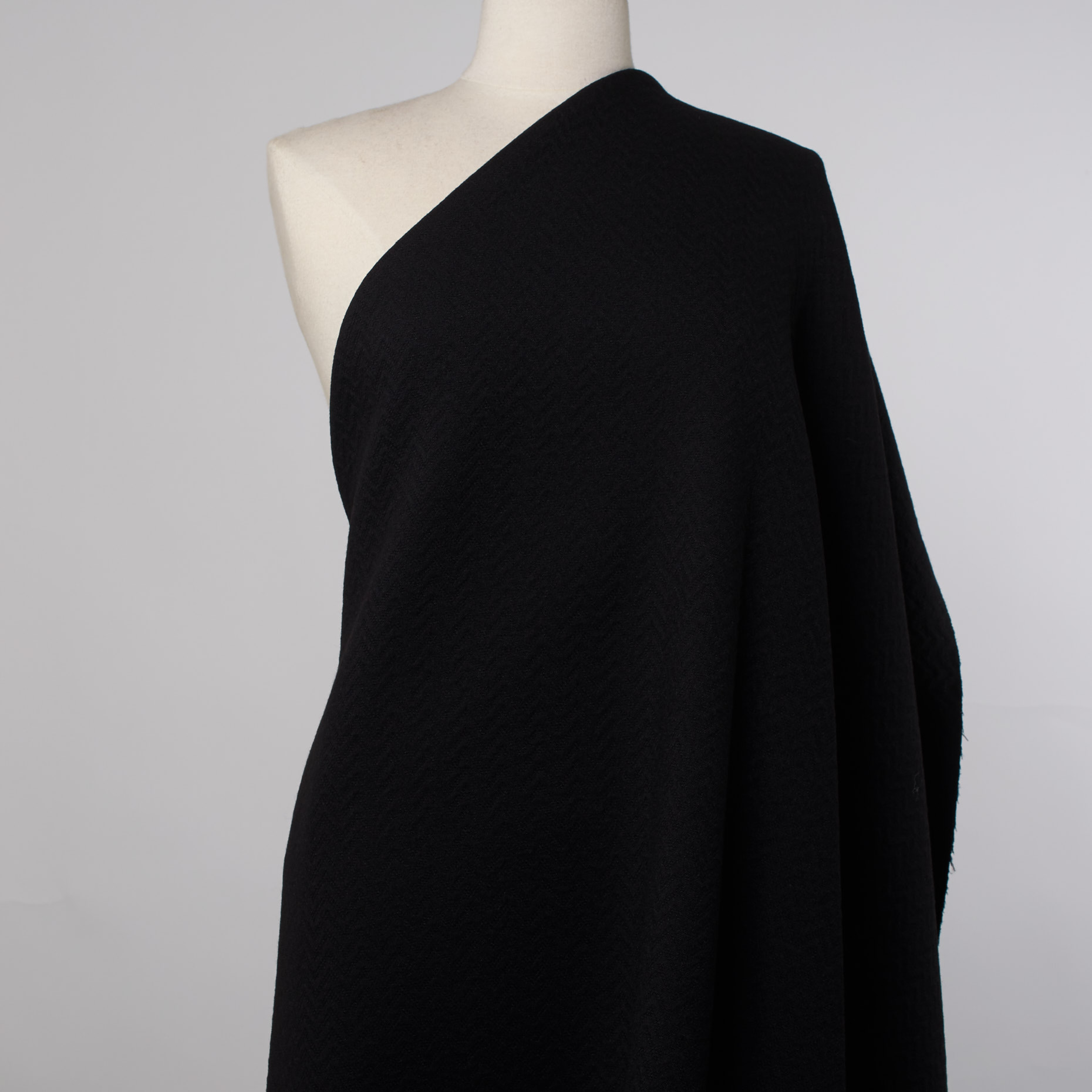 Jacquard, Wool, Tone on Tone, Raven Black
