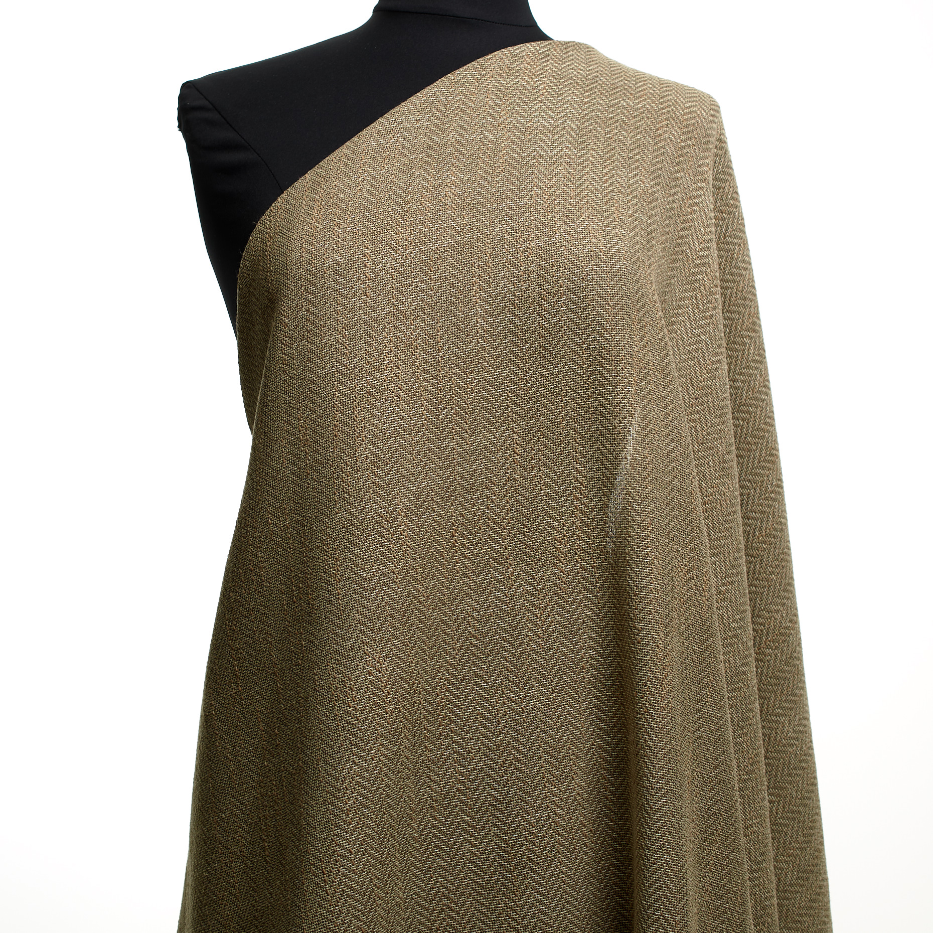 Herringbone, Cotton, Viscose Blend, Greige