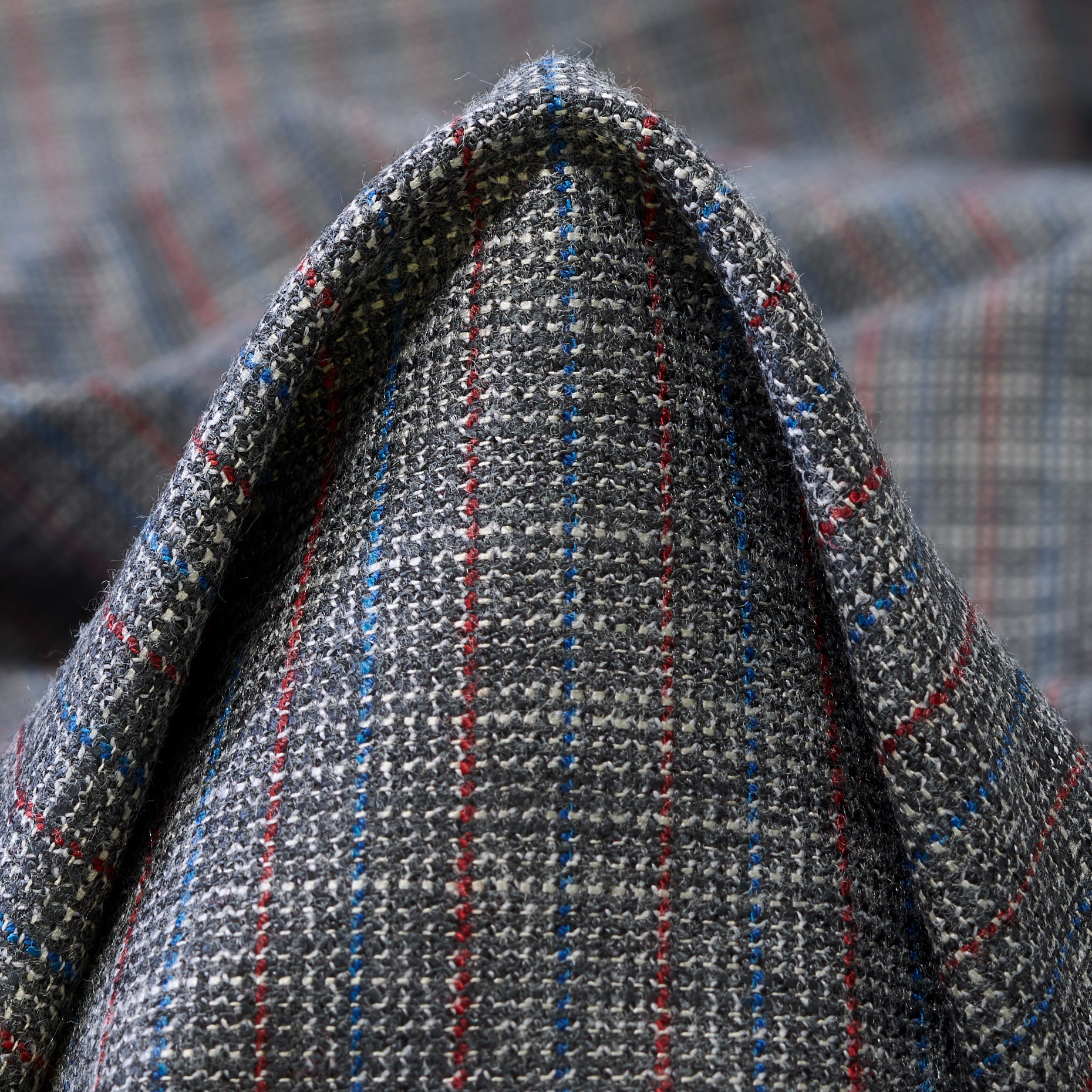 Flanell, Schurwolle, Nadelstreifen, Charcoal Gray