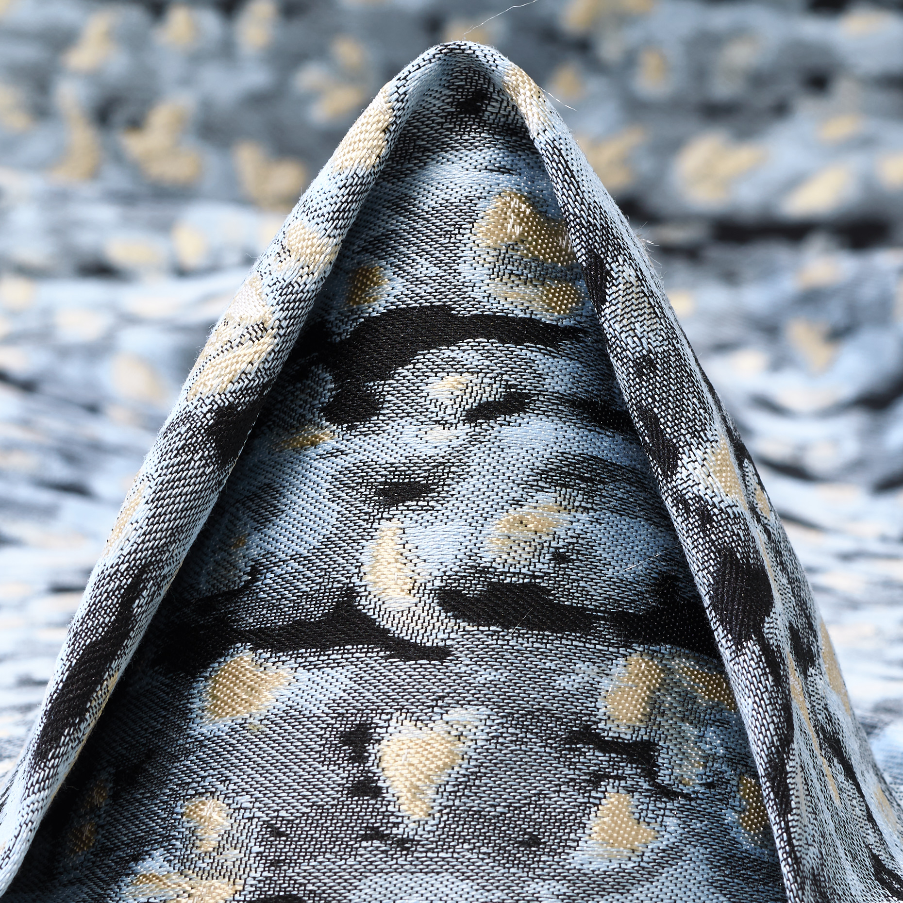 JACQUARD, COTTON BLEND, BLUE FOG&JET BLACK (F000053836)