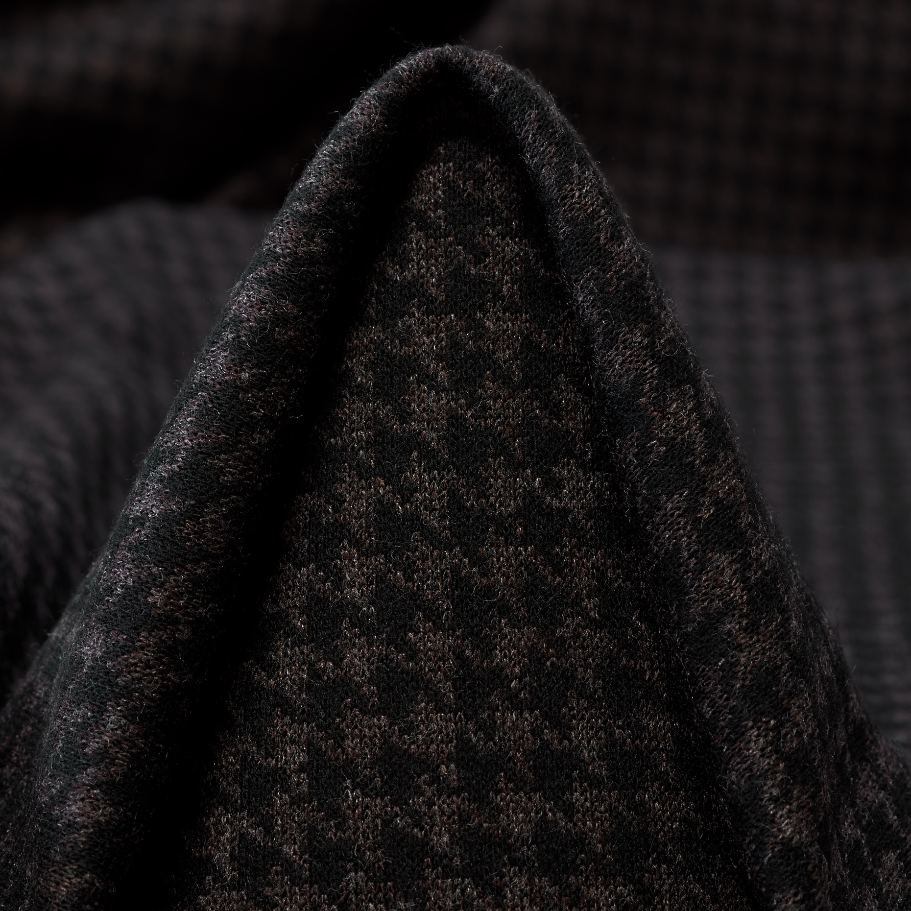 Jersey, Misto Viscosa, Pied de Poule, Cocoa Brown&Jet Black (F000047312)