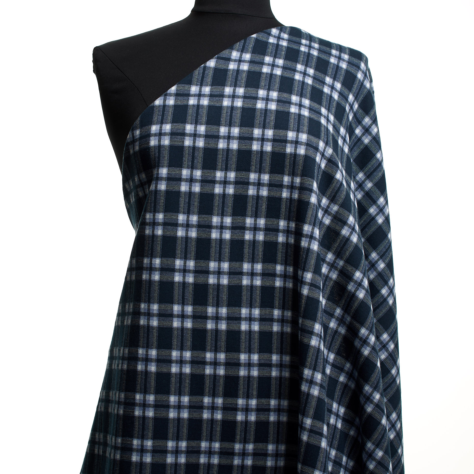 Jersey, Cotton, Check, Serenity&Mood Indigo