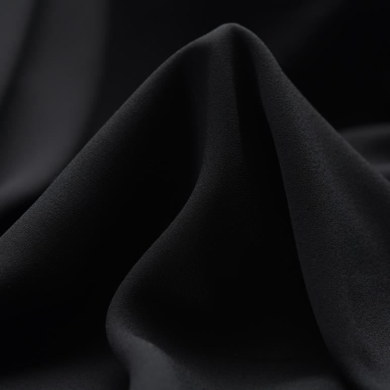 CRÊPE DE CHINE, JET BLACK