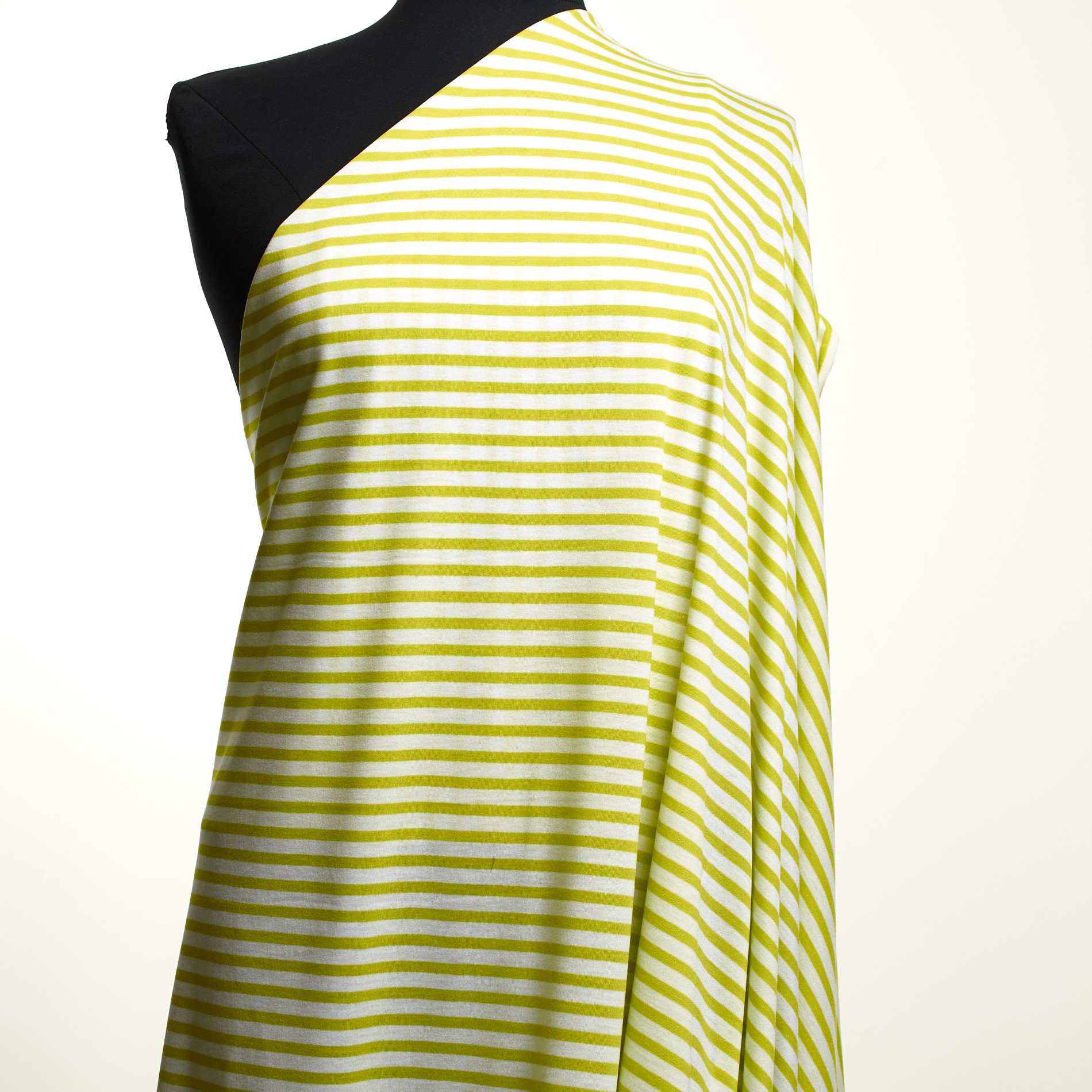 SINGLE JERSEY, VISCOSE, STRIPES, ACID LIME&SNOW WHITE